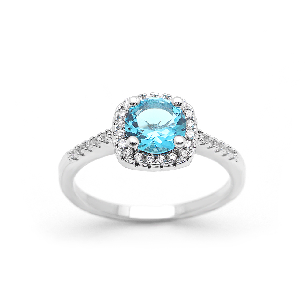 Hainon Women Wedding Rings with Blue Stone 5-12