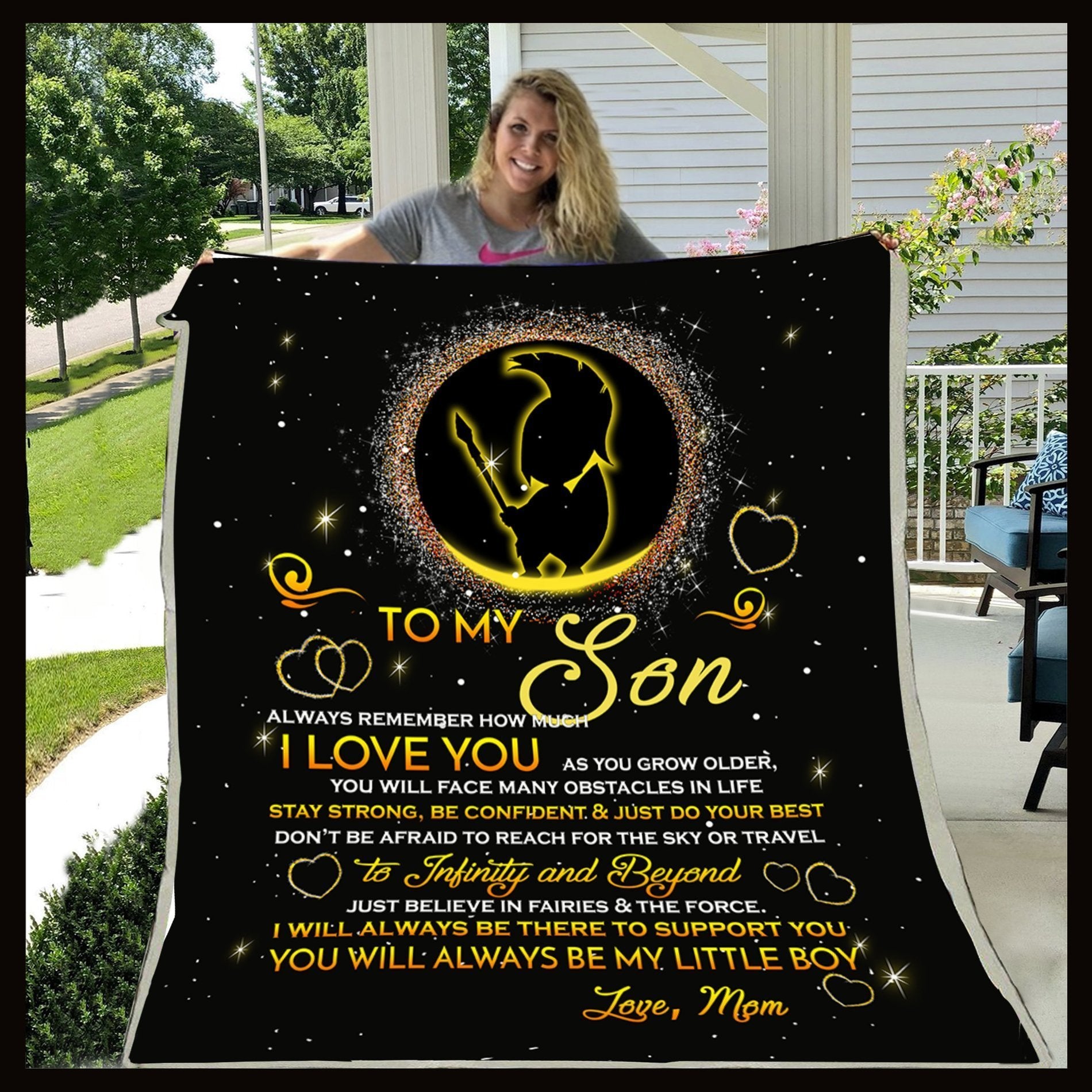 G-Spartan blanket - Mom to son - I love you-A Loves Gift