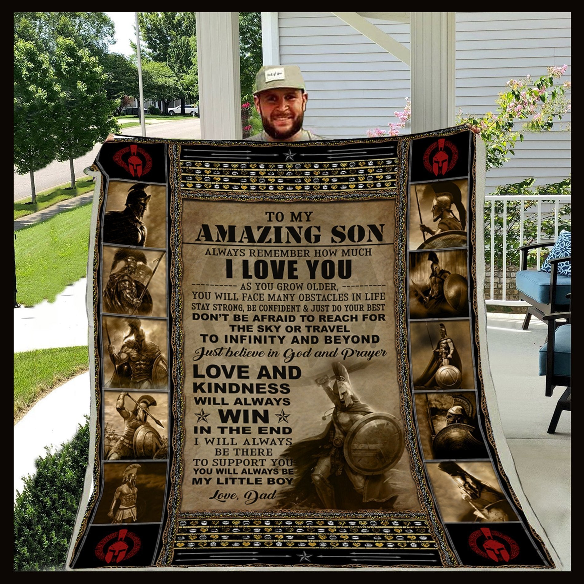G-Spartan blanket - To my amzing son - I love you-A Loves Gift