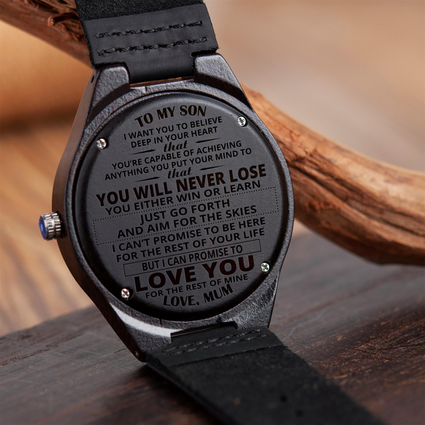 SON MUM - NEVER LOSE - WOOD WATCH