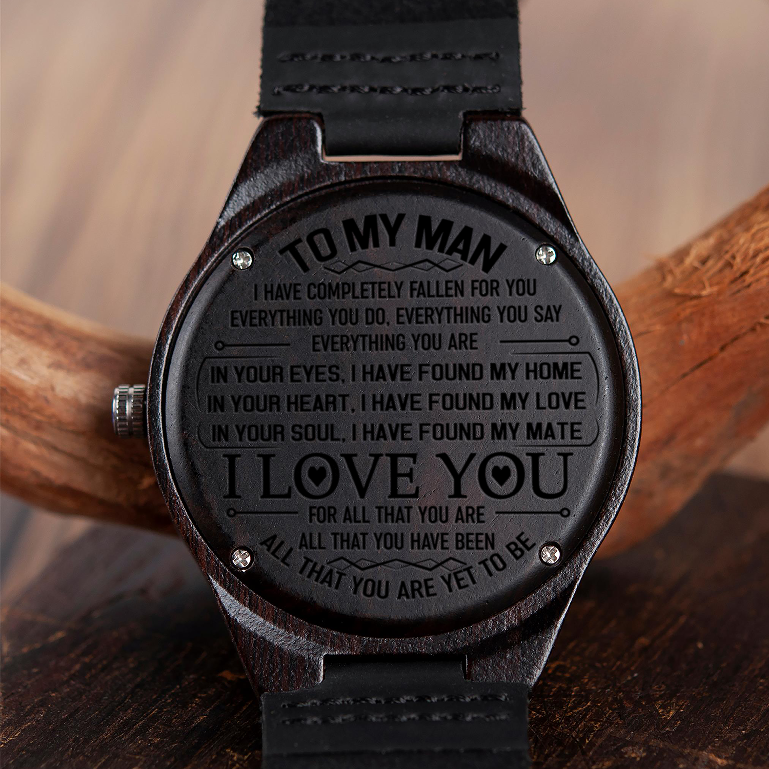 MY MAN - MY HOME - WOOD WATCH-A Loves Gift