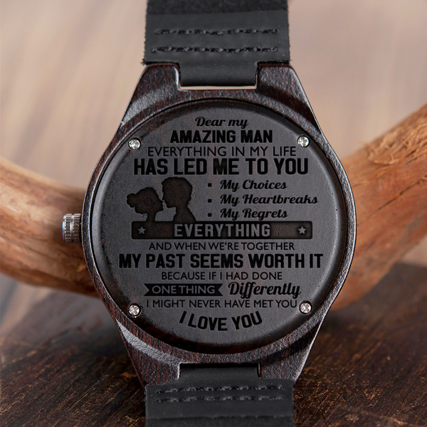 HUSBAND - AMAZING MAN - WOOD WATCH