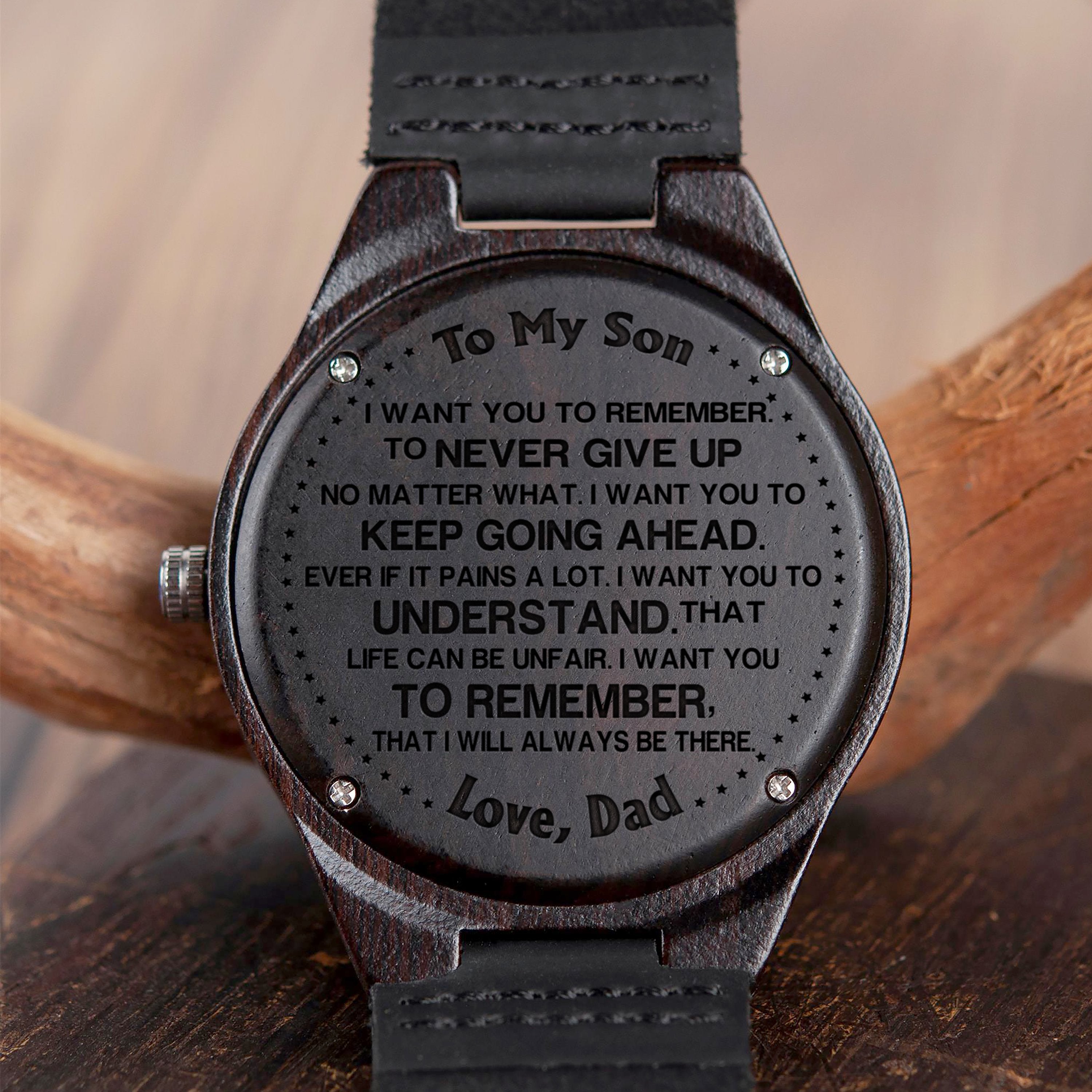SON DAD - ALWAYS BE THERE - WOOD WATCH
