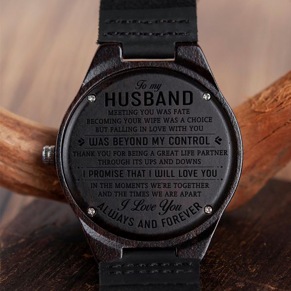 HUSBAND WIFE - THANK YOU FOR BEING A GREAT LIFE PARTNER - WOOD WATCH