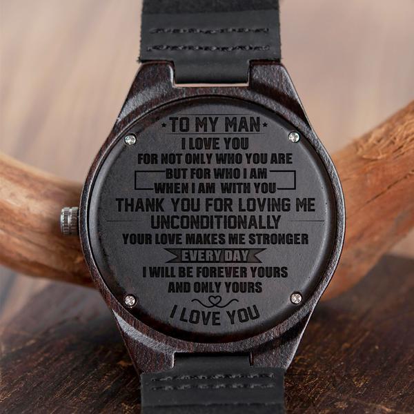 HUSBAND - UNCONDITIONALLY - WOOD WATCH