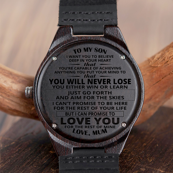 SON MUM - NEVER LOSE - WOOD WATCH