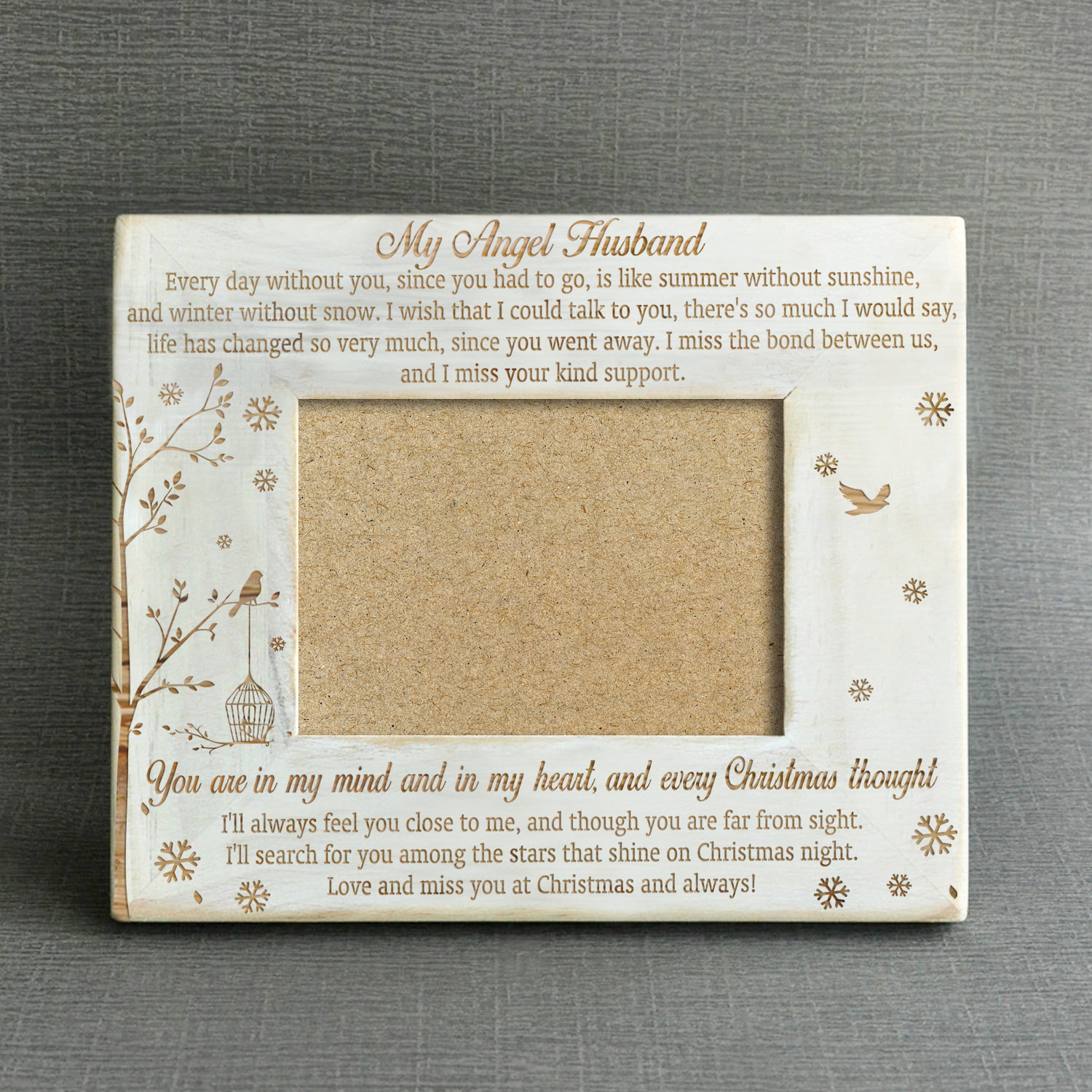 ANGEL HUSBAND - CHRISTMAS - WOOD FRAME 