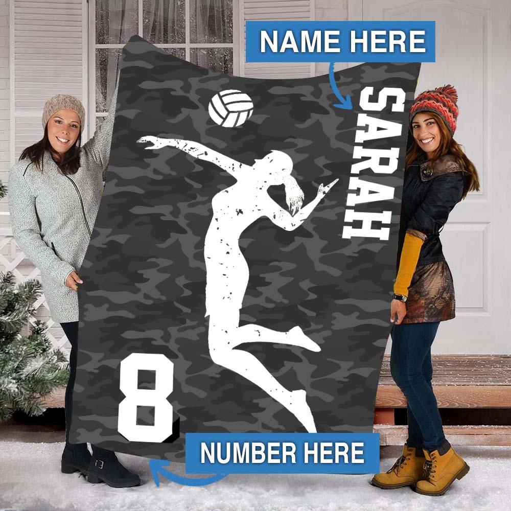 Custom Blankets Volleyball Personalized Name Blanket - Fleece Blanket-A Loves Gift