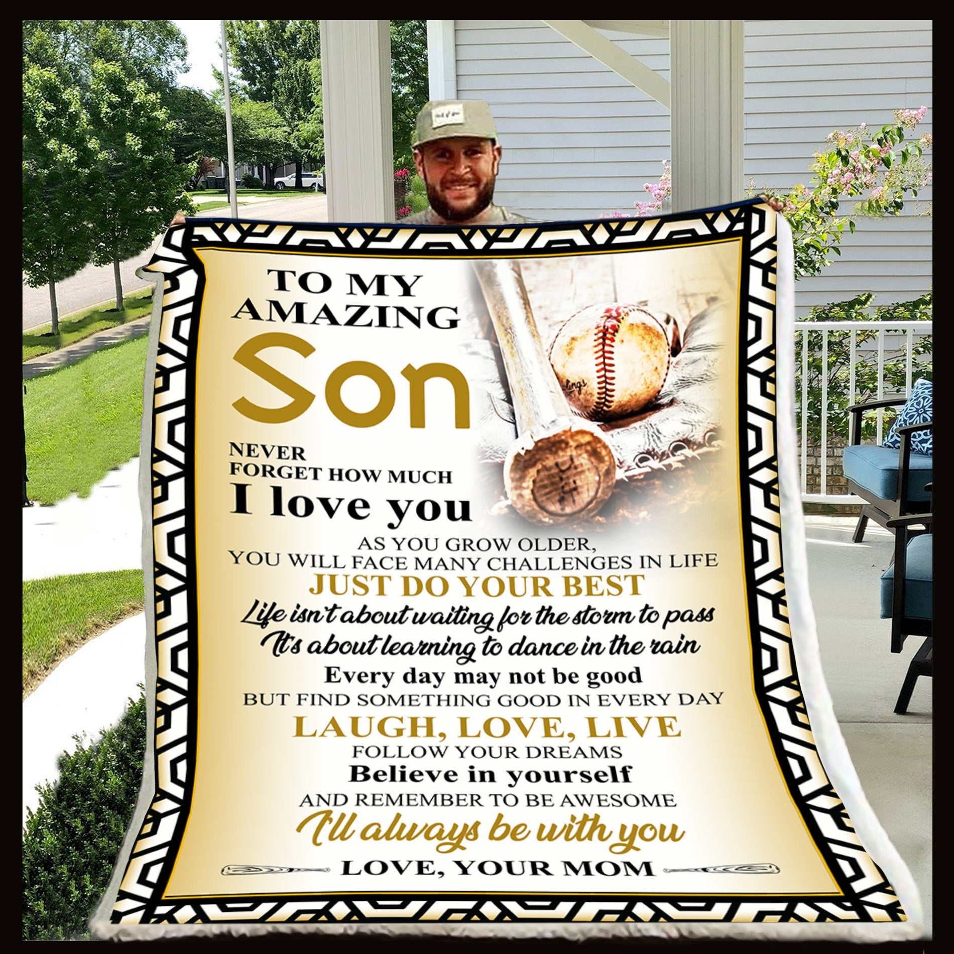 Never Forget That I Love You Baseball Blanket Christmas Gift For Son-A Loves Gift