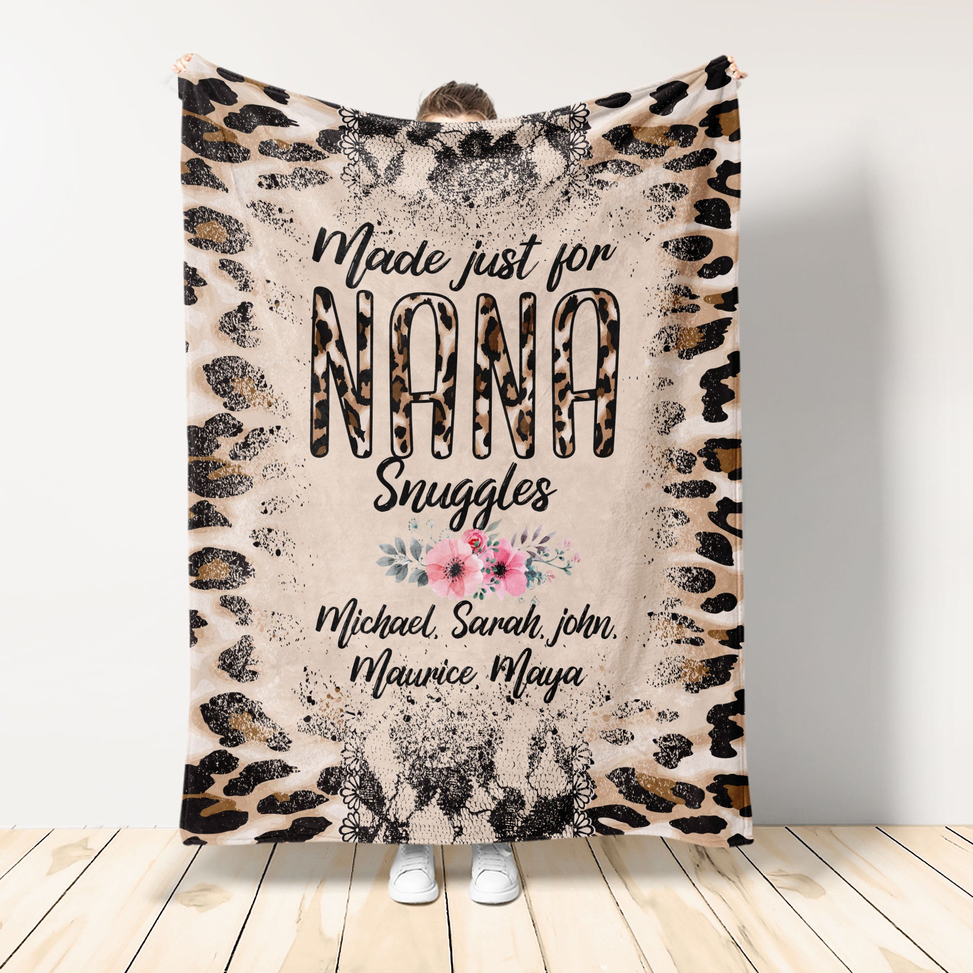 Made Just For Nana Snuggles - Personalized Blanket - Gift For Nana, Grandma, Mimi