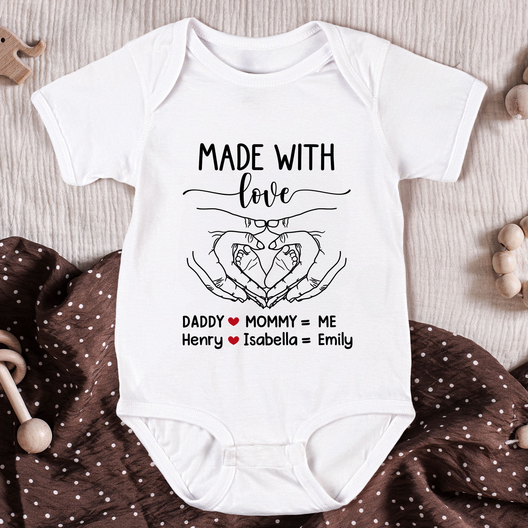 Made With Love - Personalized Baby Bodysuit