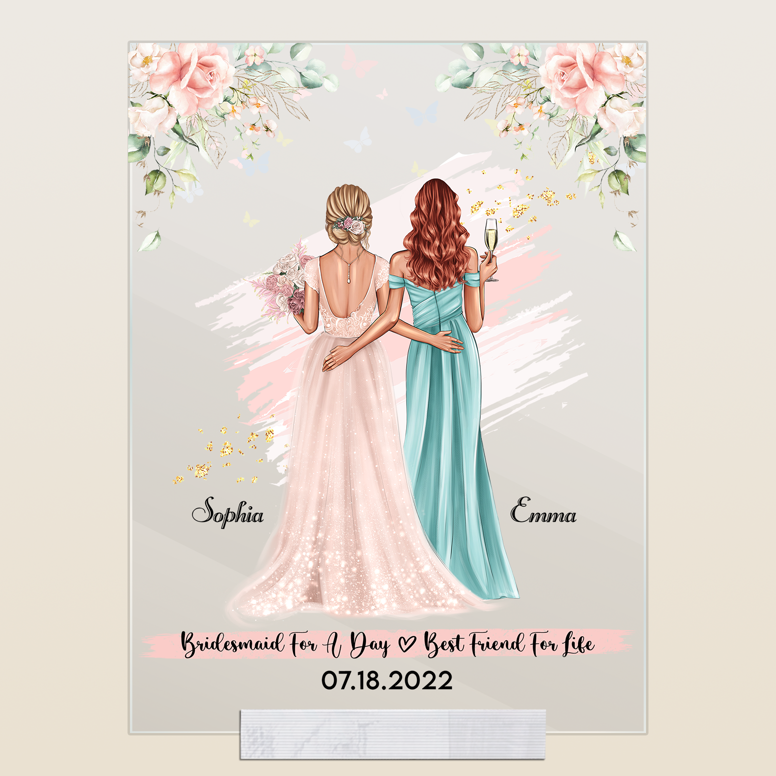 Maid Of Honor For A Day - Personalized Acrylic Plaque