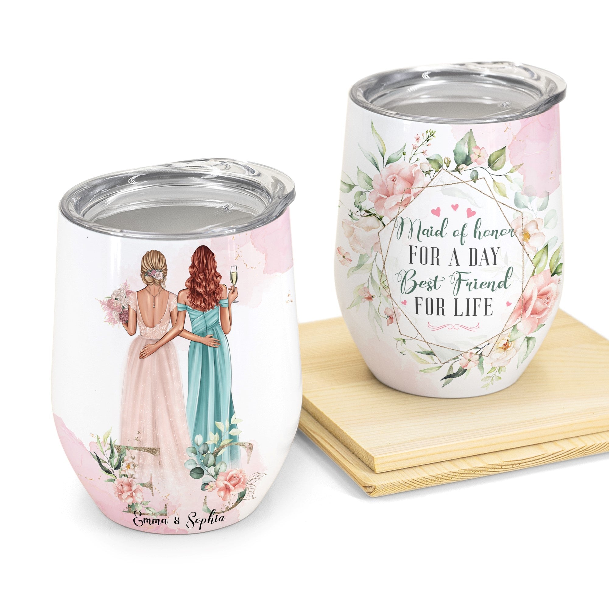 Maid Of Honor For A Day - Personalized Wine Tumbler