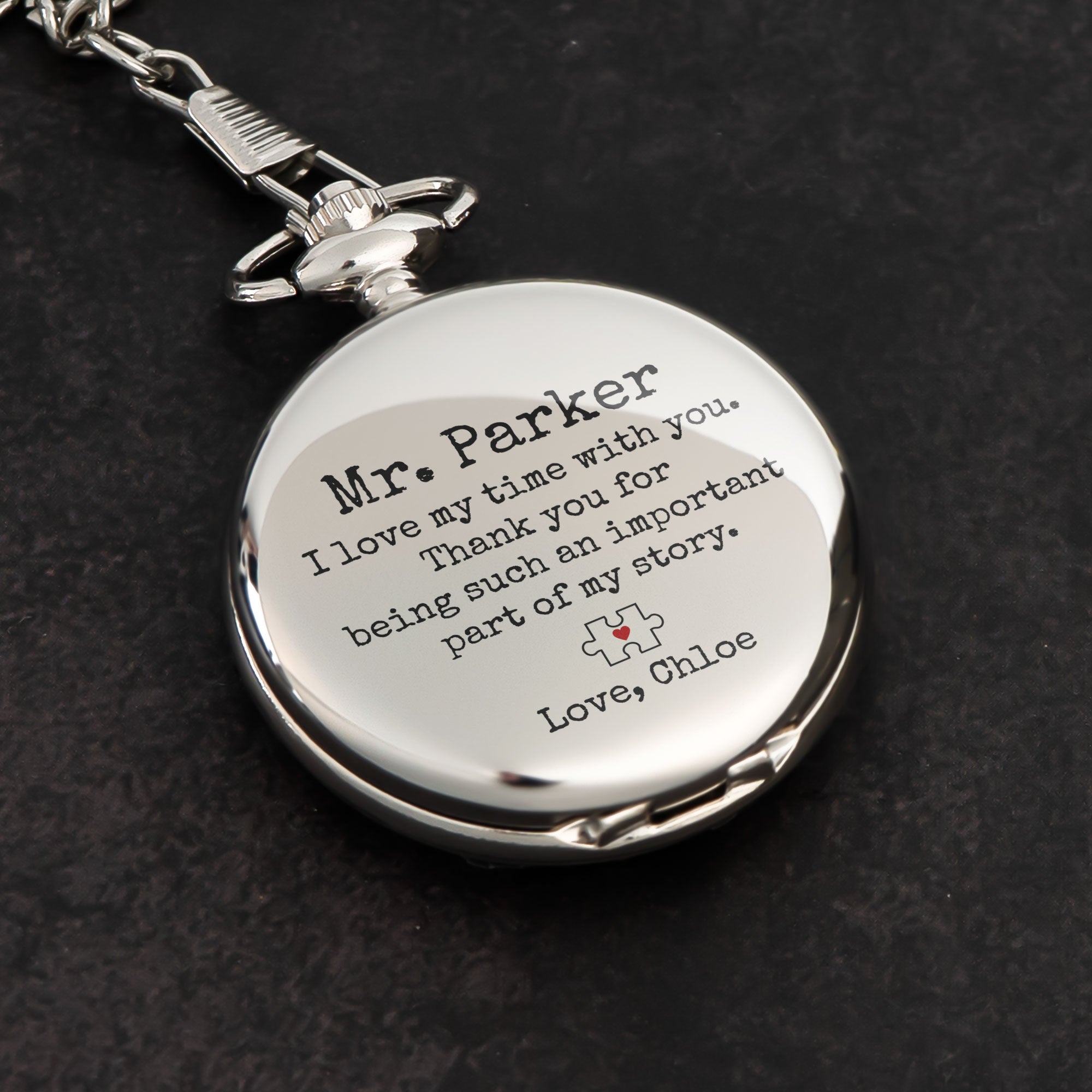 Male Teacher Gift - Important Part Of My Story - Personalized Pocket Watch