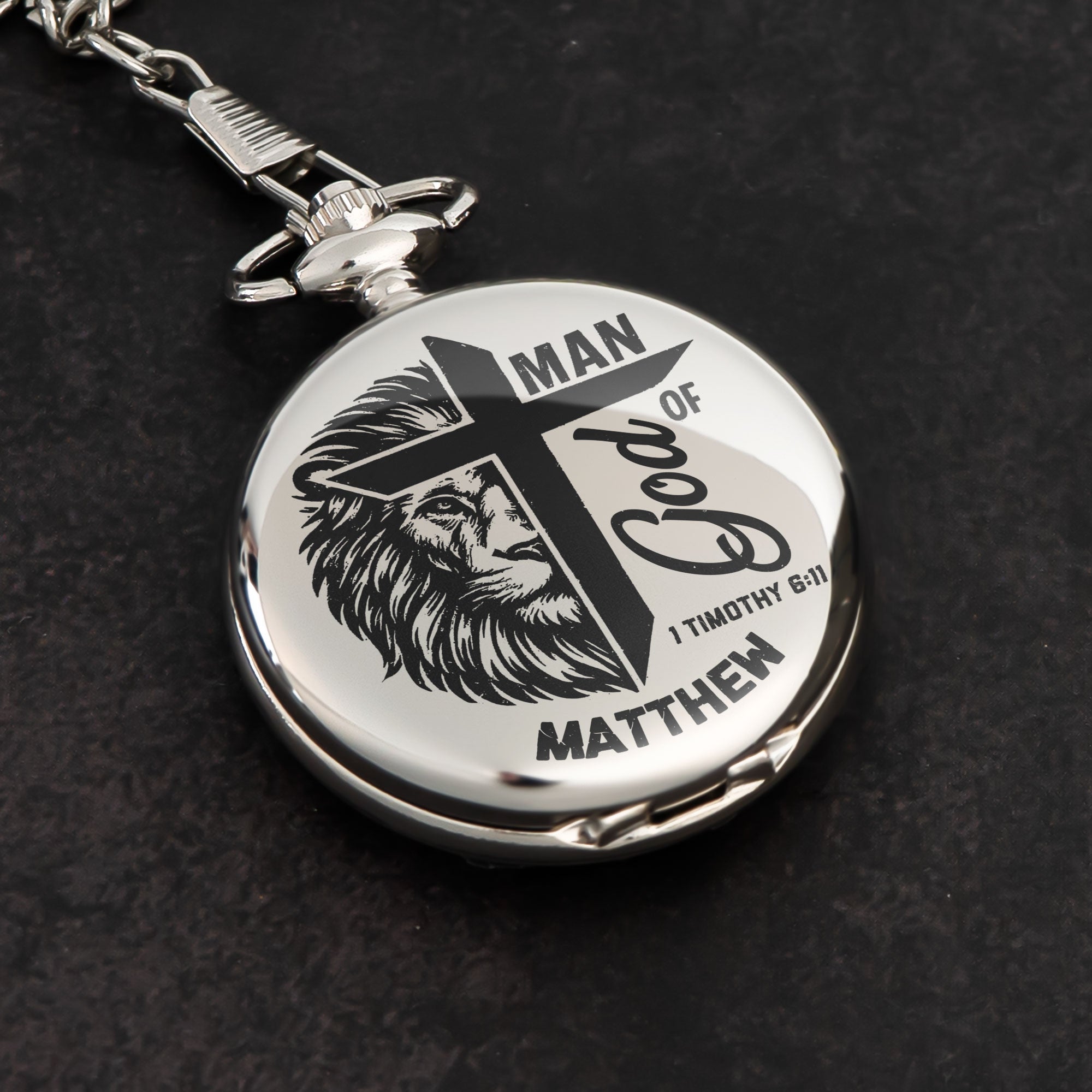 Man Of God Christian Bible Verse - Personalized Pocket Watch