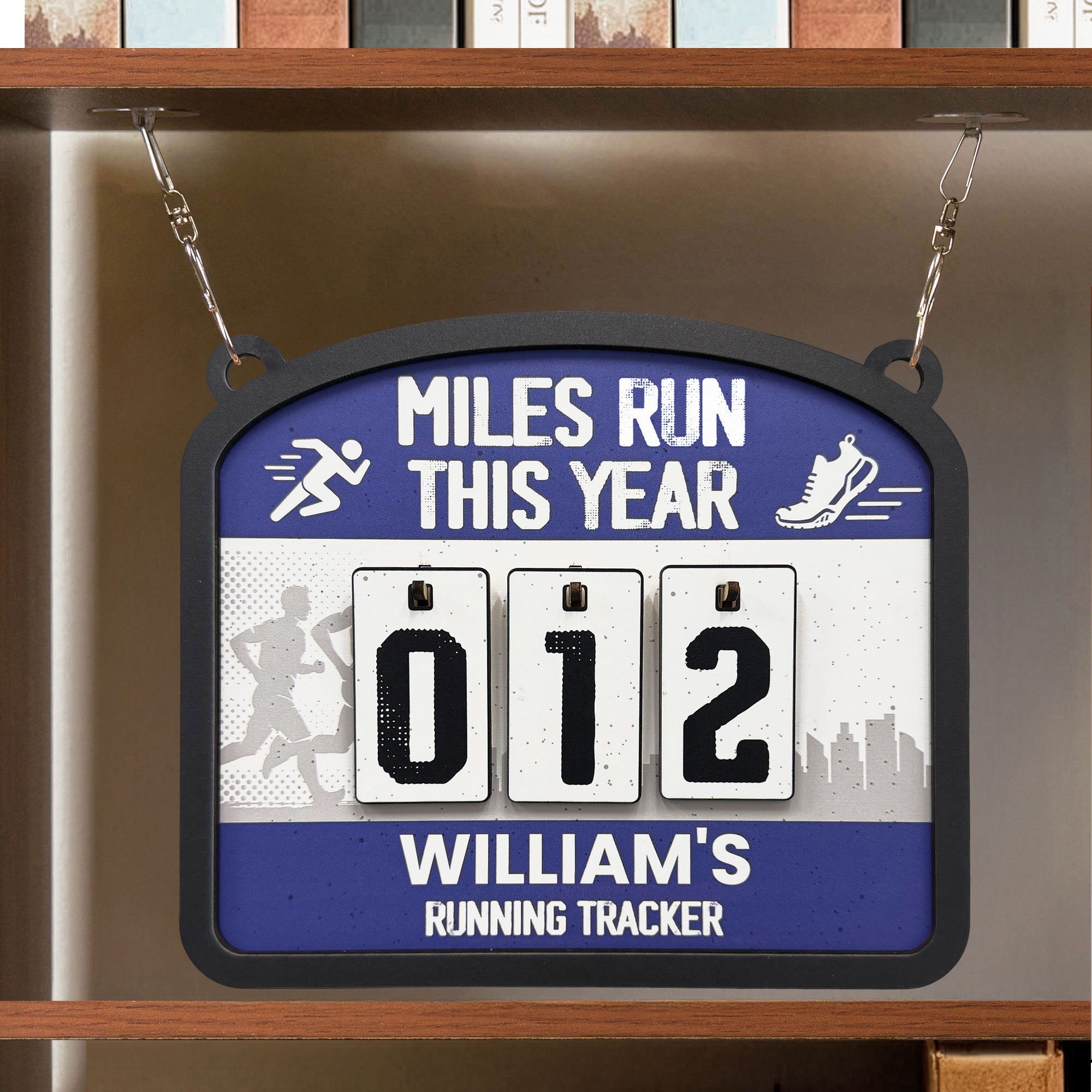 Miles Run This Year - Personalized Hanging Run Tracker