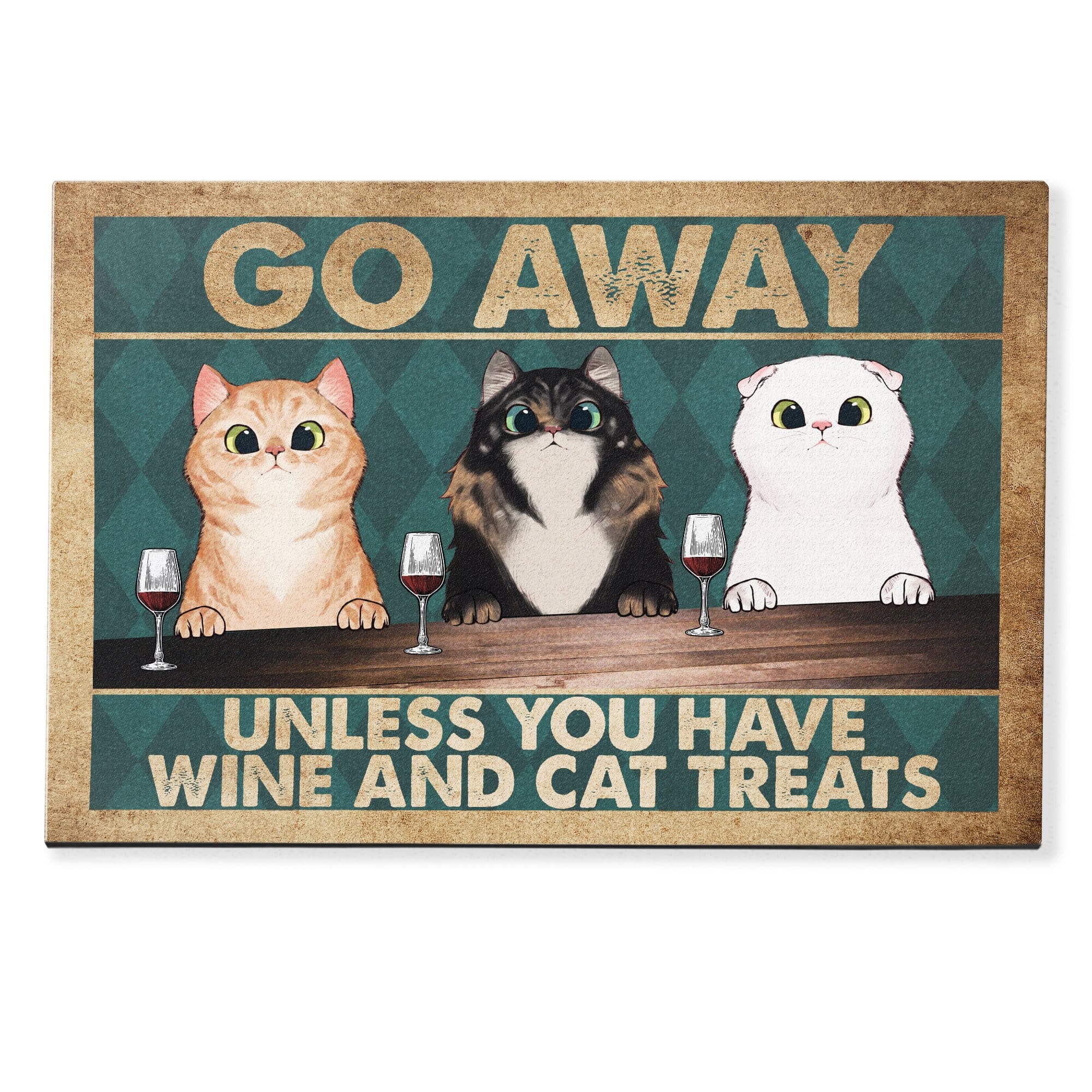 Go Away Unless You Have Wine And Cat Treats Doormat