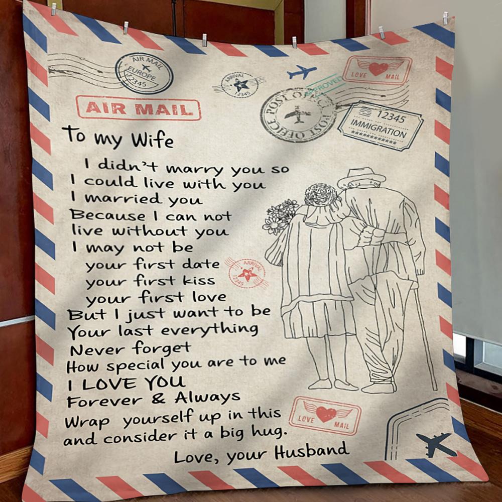 To My Wife I Married You Because I Can Not Live Without You Fleece Blanket Gift For Wife-A Loves Gift