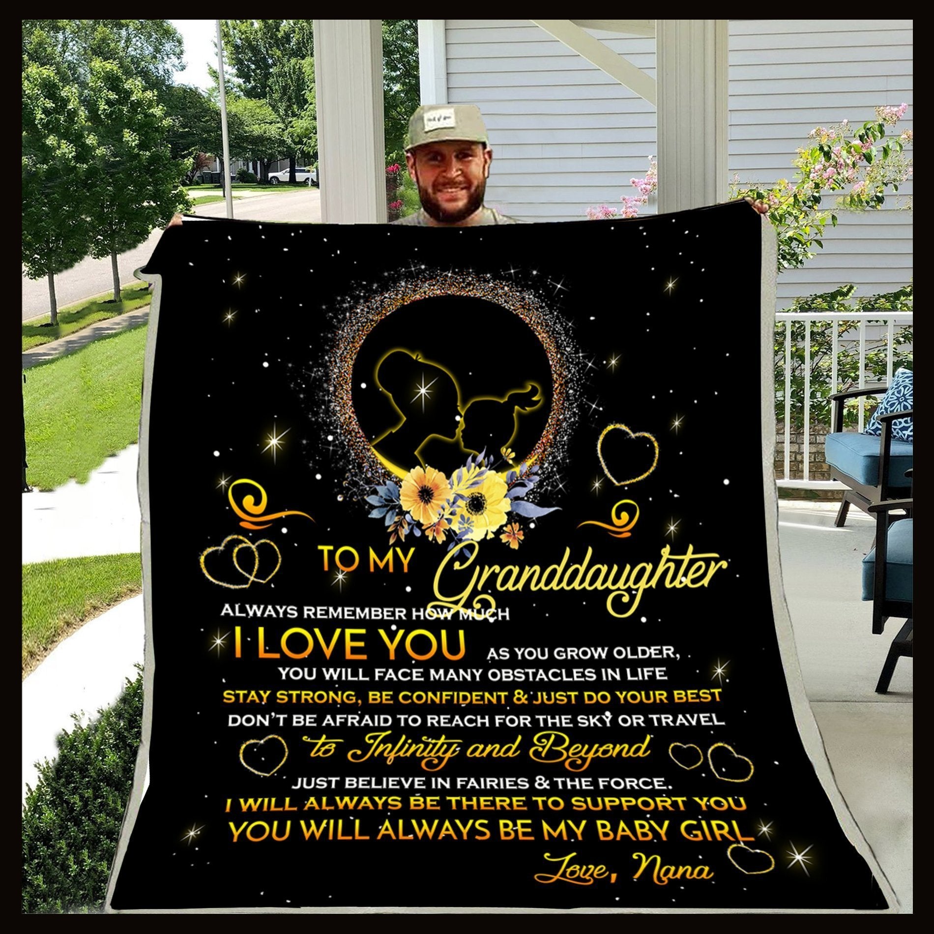 G-Family blanket - Nana to granddaughter - I love you-A Loves Gift