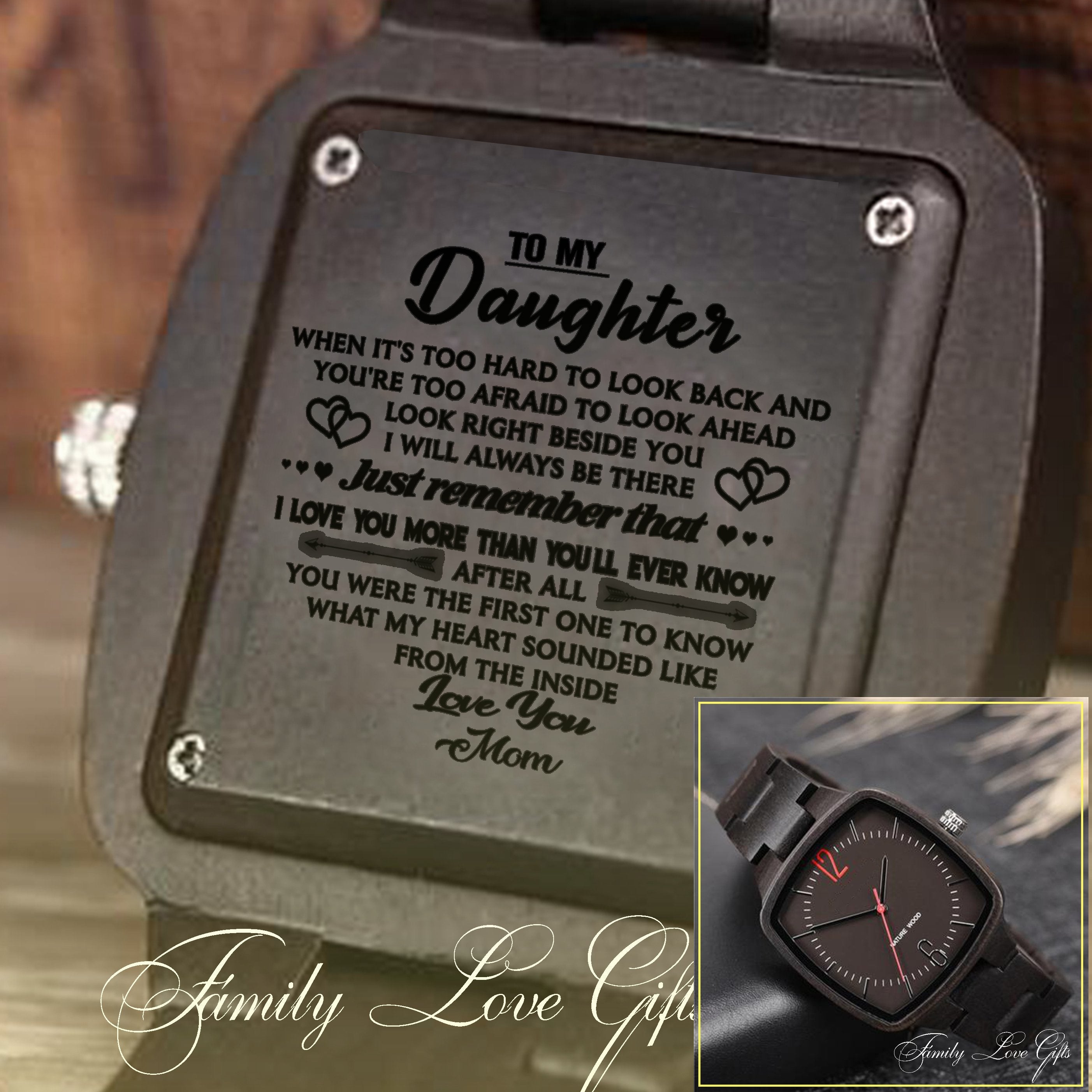Great Gifts For Your Daughter - Engraved Wooden Watches-A Loves Gift