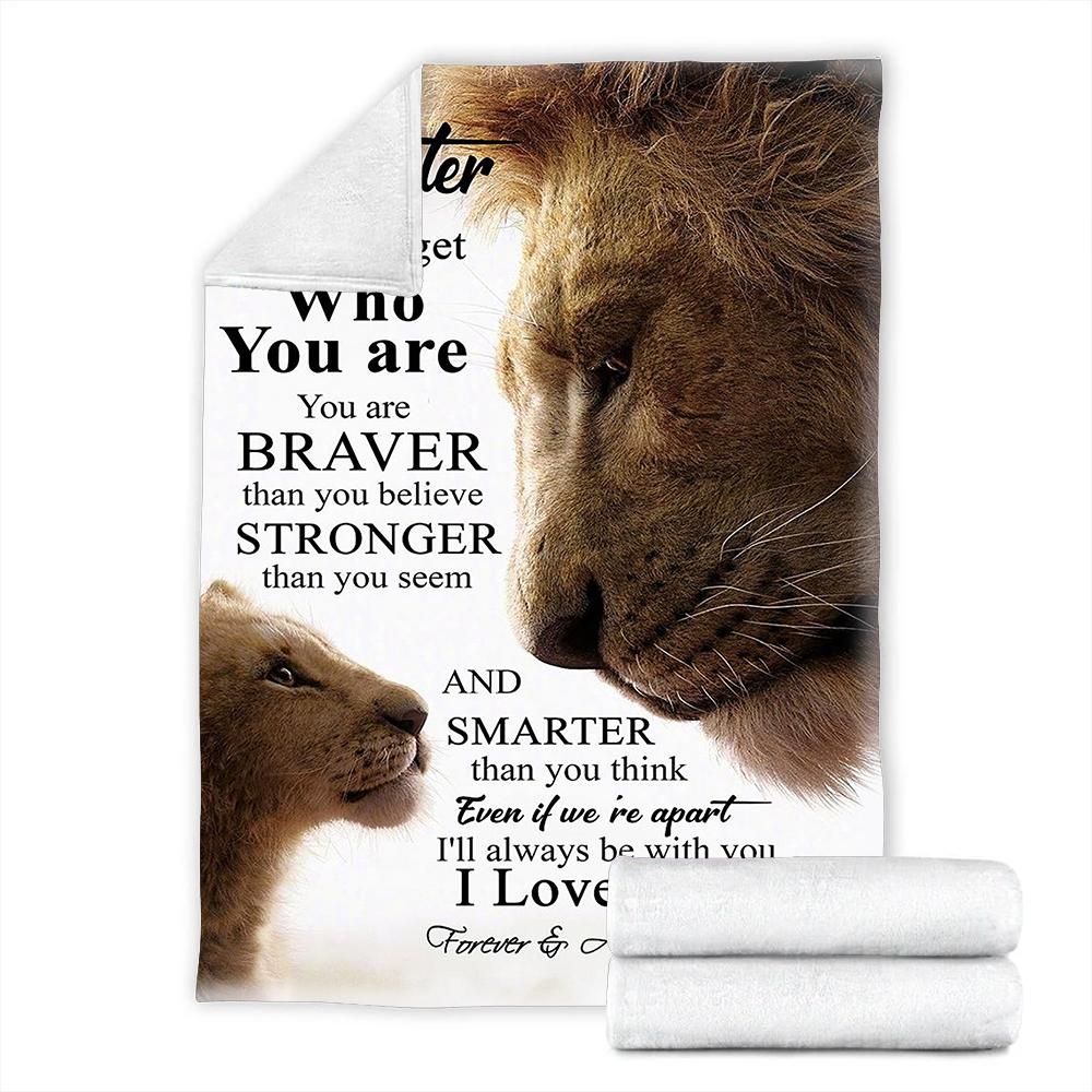 Custom Blankets To My Daughter Lion - Perfect Gift For Daughter - Fleece Blanket-A Loves Gift