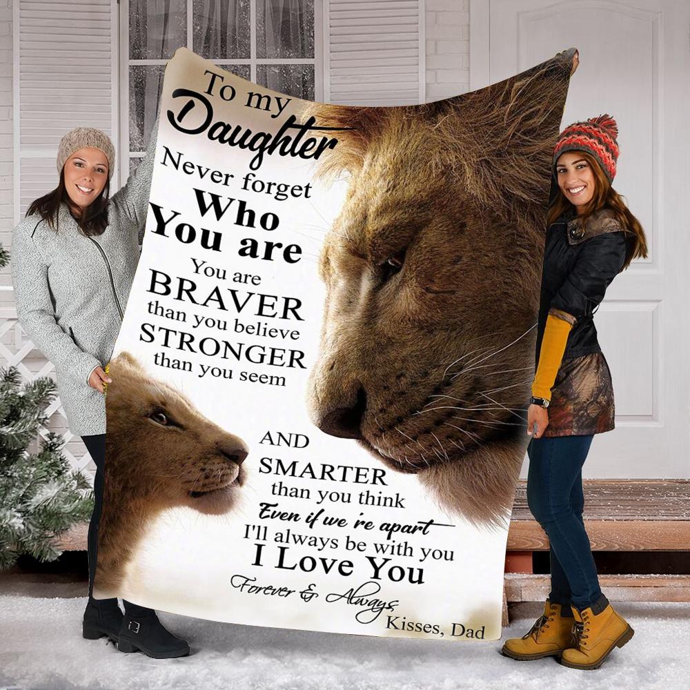 Custom Blankets To My Daughter Lion - Perfect Gift For Daughter - Fleece Blanket-A Loves Gift