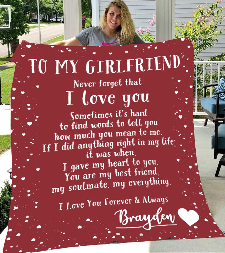 Custom Blankets To My Girlfriend Personalized Blanket with Your Name - Fleece Blanket-A Loves Gift