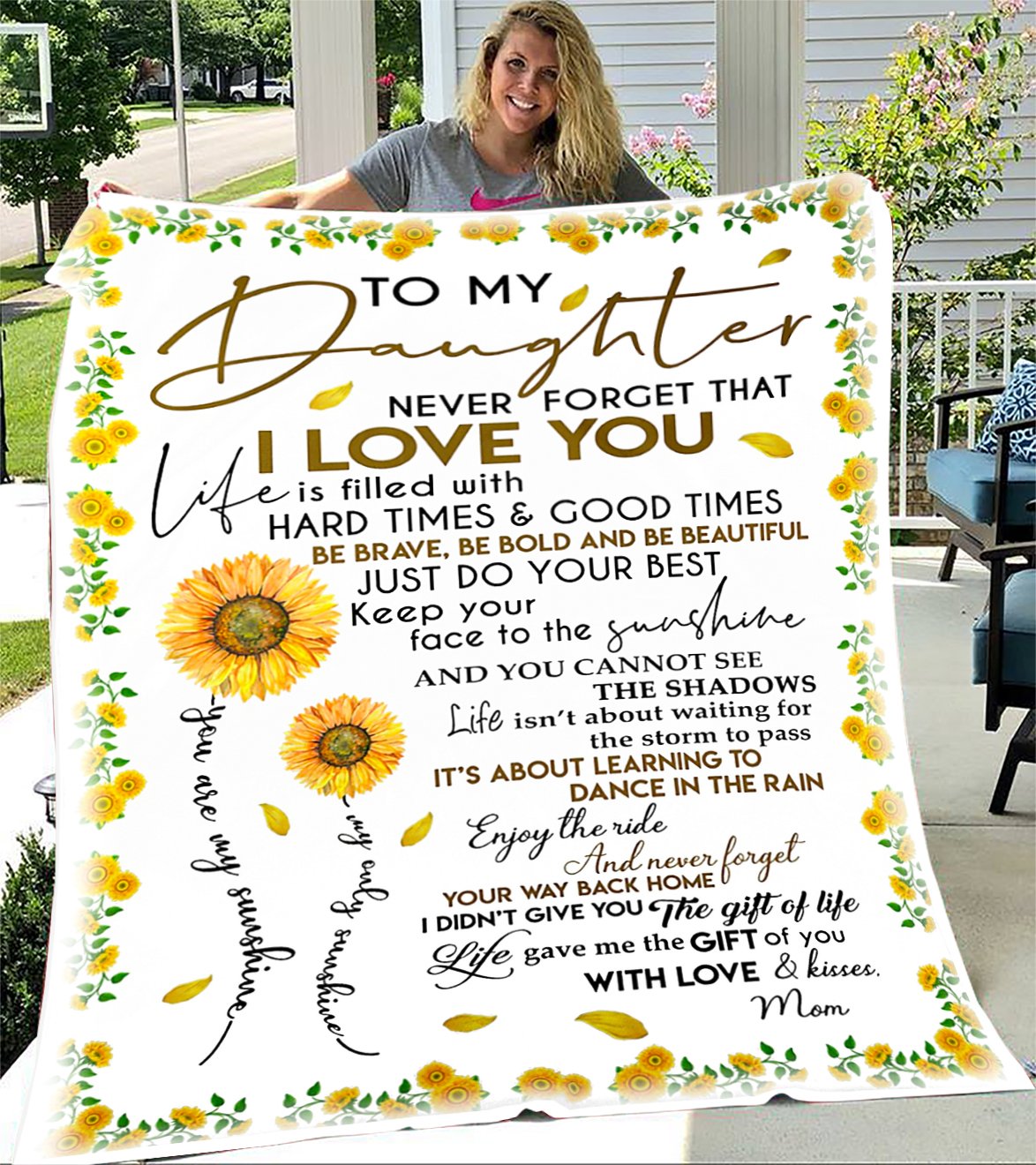 Custom Blankets To My Daughter Blanket - Perfect Gift For Daughter - Fleece Blanket-A Loves Gift