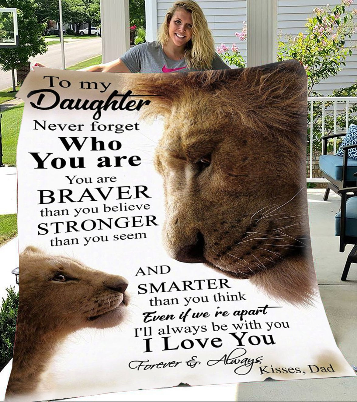 Custom Blankets To My Daughter Lion - Perfect Gift For Daughter - Fleece Blanket-A Loves Gift