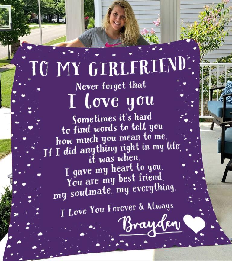 Custom Blankets To My Girlfriend Personalized Blanket with Your Name - Fleece Blanket-A Loves Gift