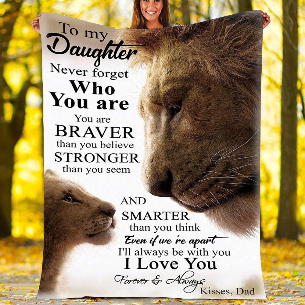 Custom Blankets To My Daughter Lion - Perfect Gift For Daughter - Fleece Blanket-A Loves Gift