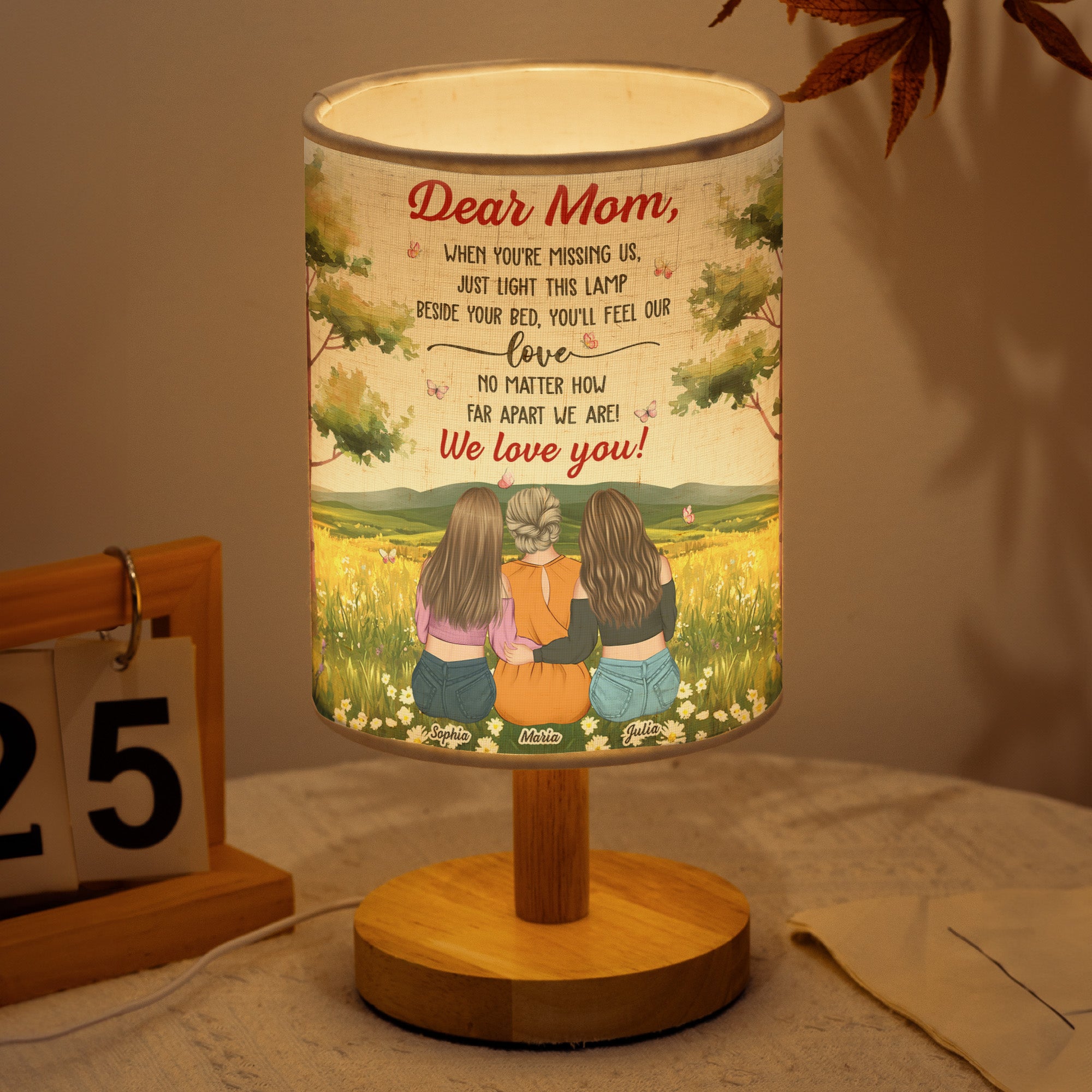 Mom Gift When You're Missing Us Light This Lamp - Personalized Fabric Lamp