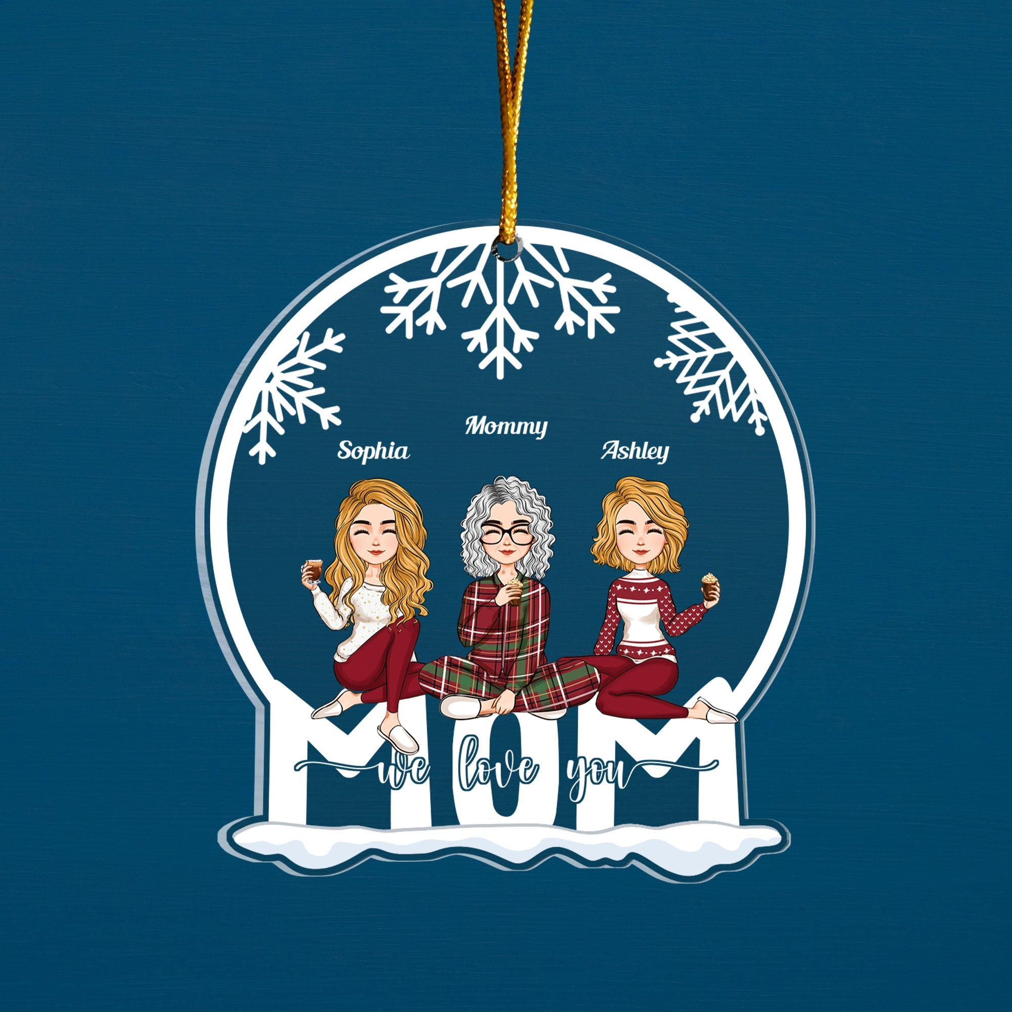 Mom - We Love You - Personalized Custom Shaped Acrylic Ornament