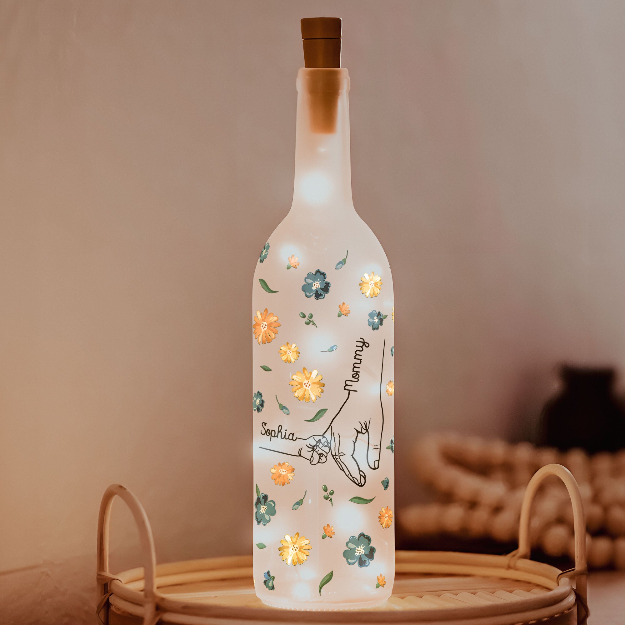 Mommy Hand - Personalized Bottle Lamp