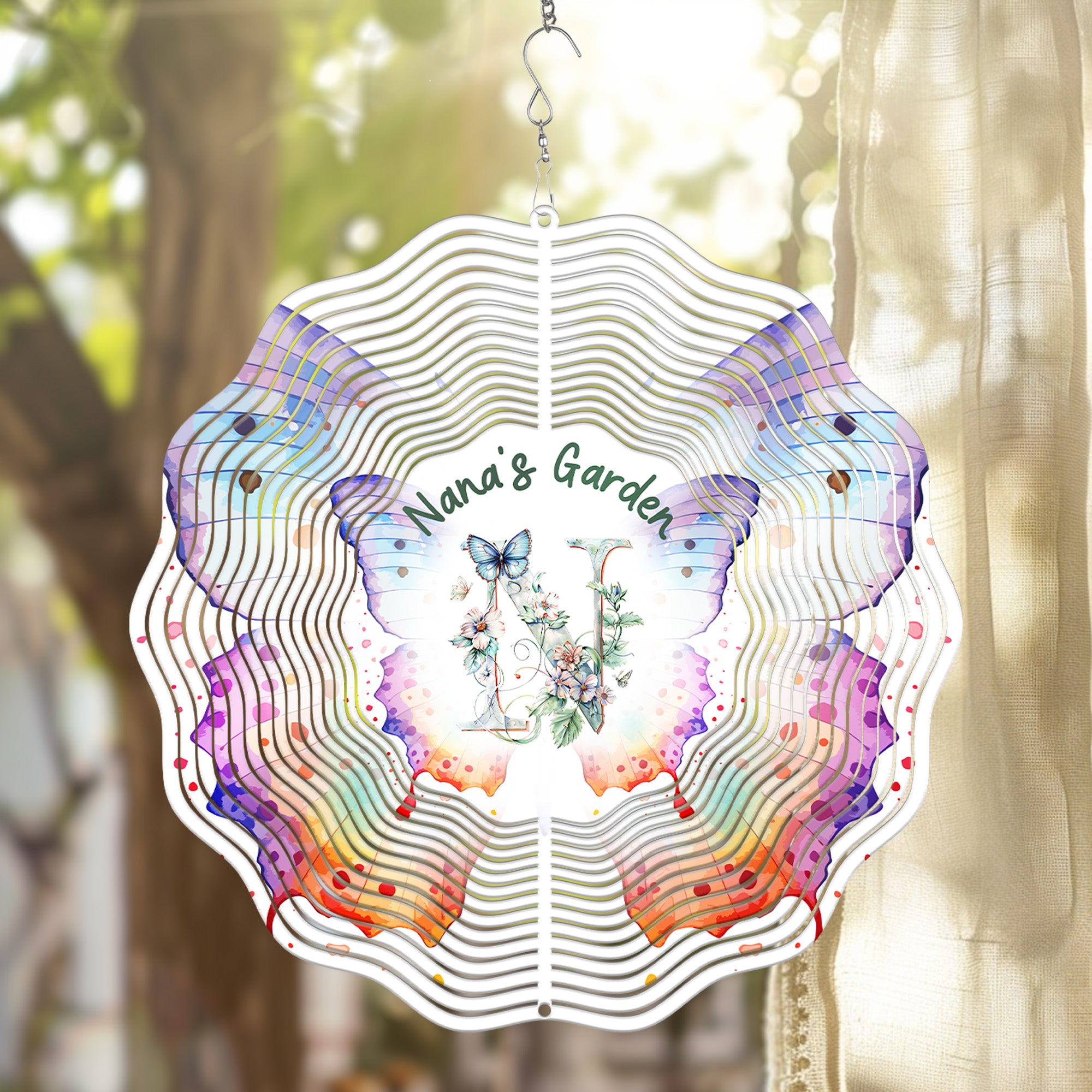 Monogram Letter Garden Spinner - Personalized Wind Spinner