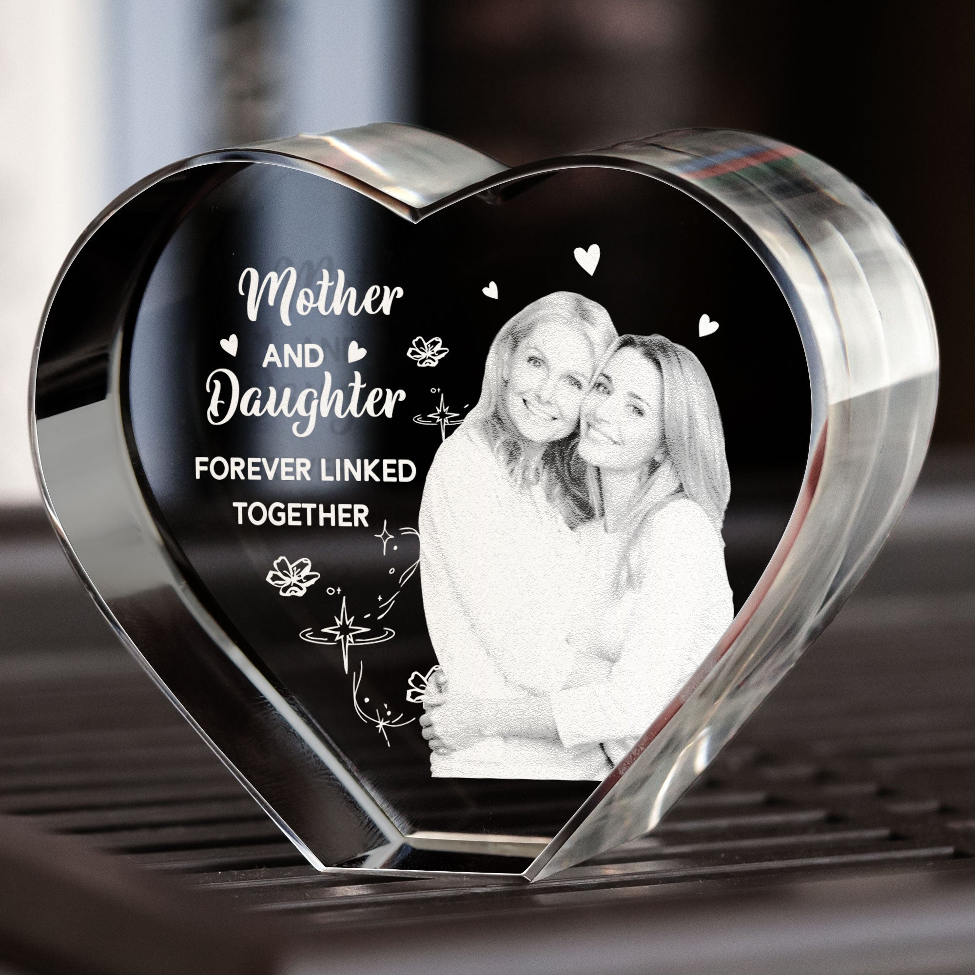 Mother And Daughter Forever Linked Together - Custom 2D Crystal Photo
