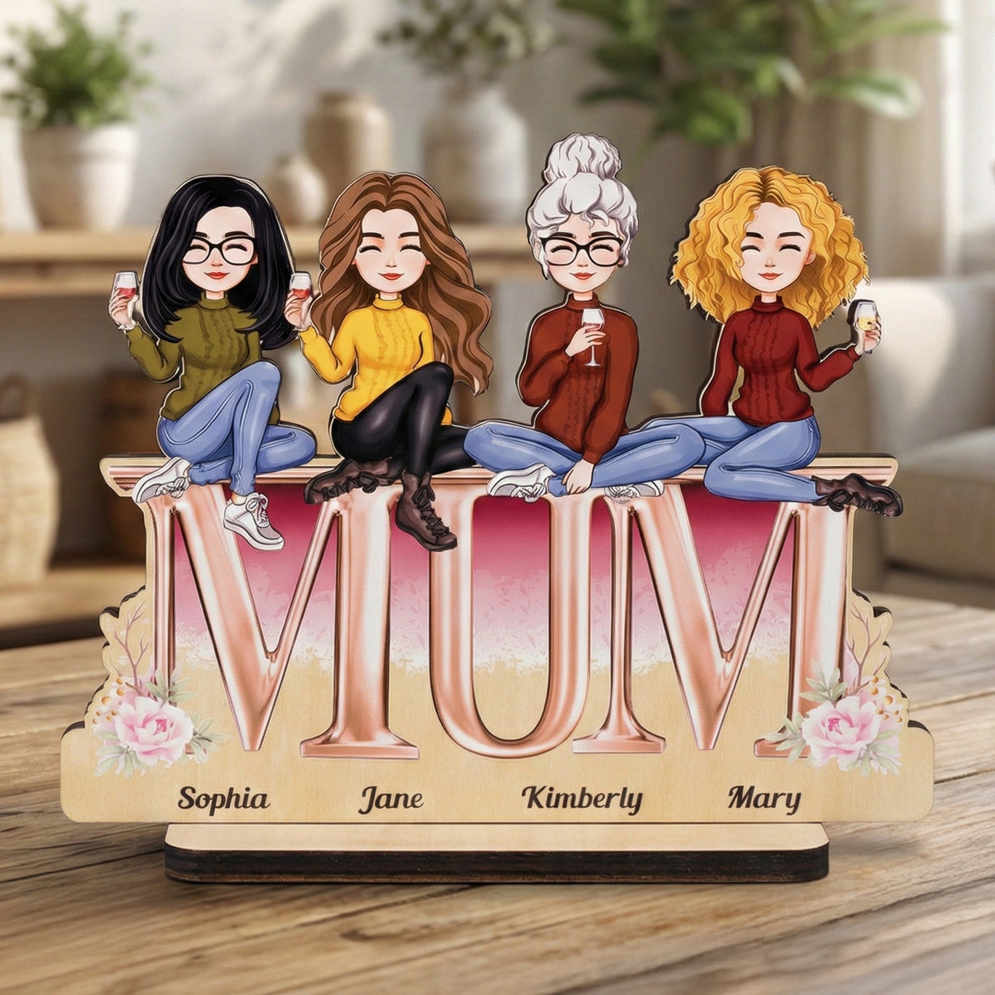 Mother & Children Mother's Day Gift For Mom - Personalized Wooden Plaque