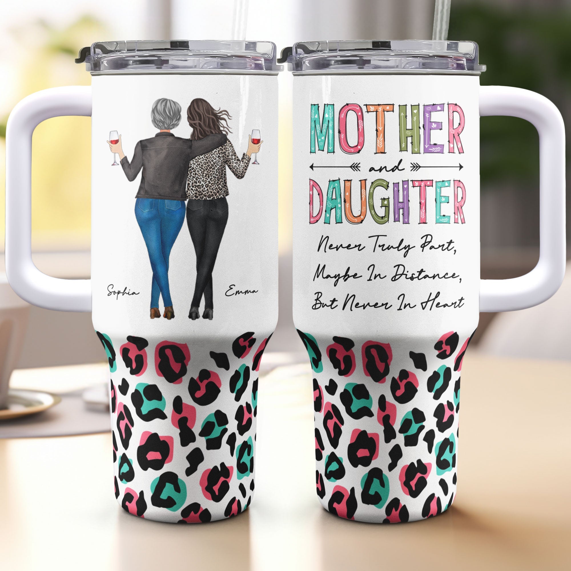 Mother Daughter's Best Friend Mom Gifts - Personalized 40oz Tumbler With Straw