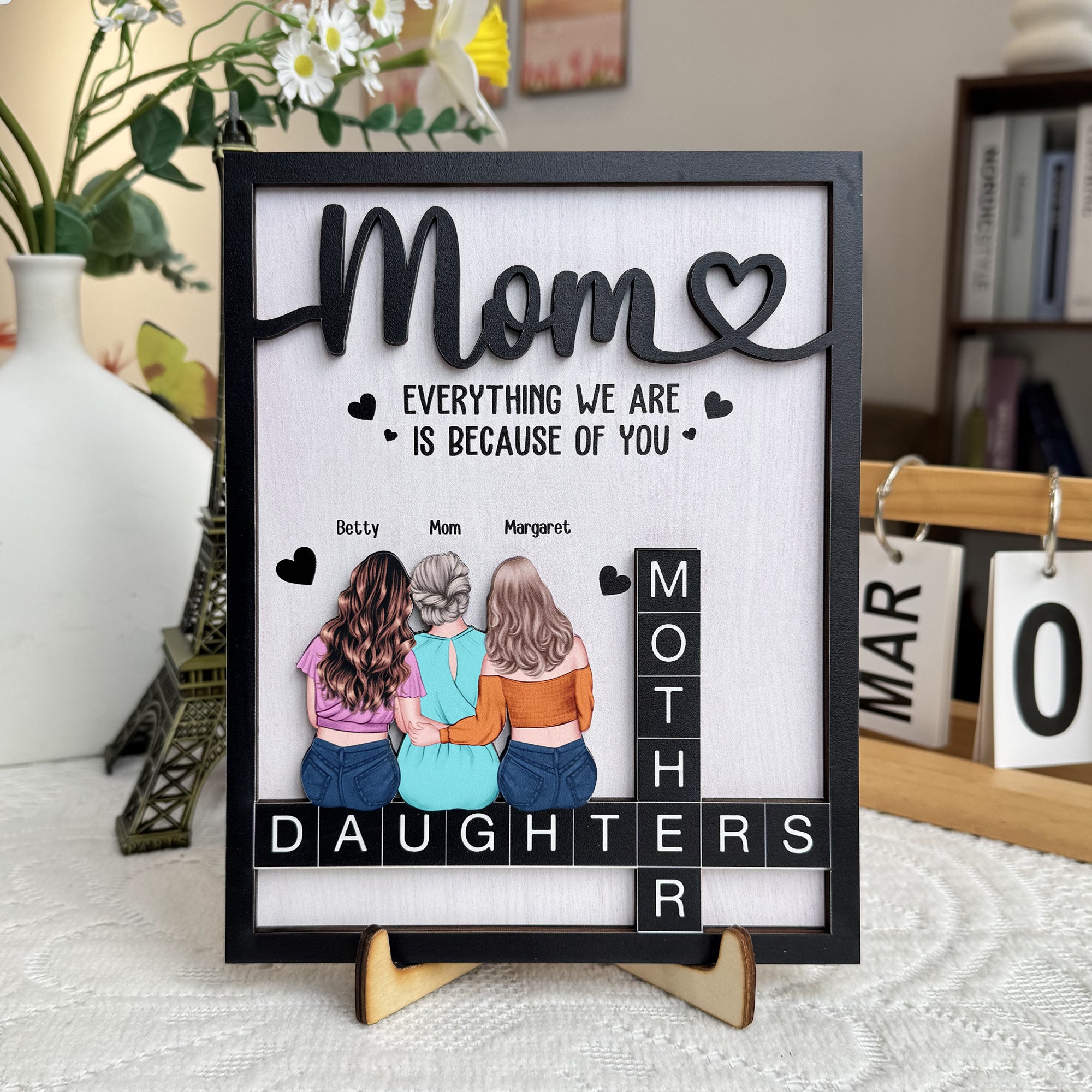 Mother Day Gift Everything I Am Is Because Of You - Personalized Wooden Plaque