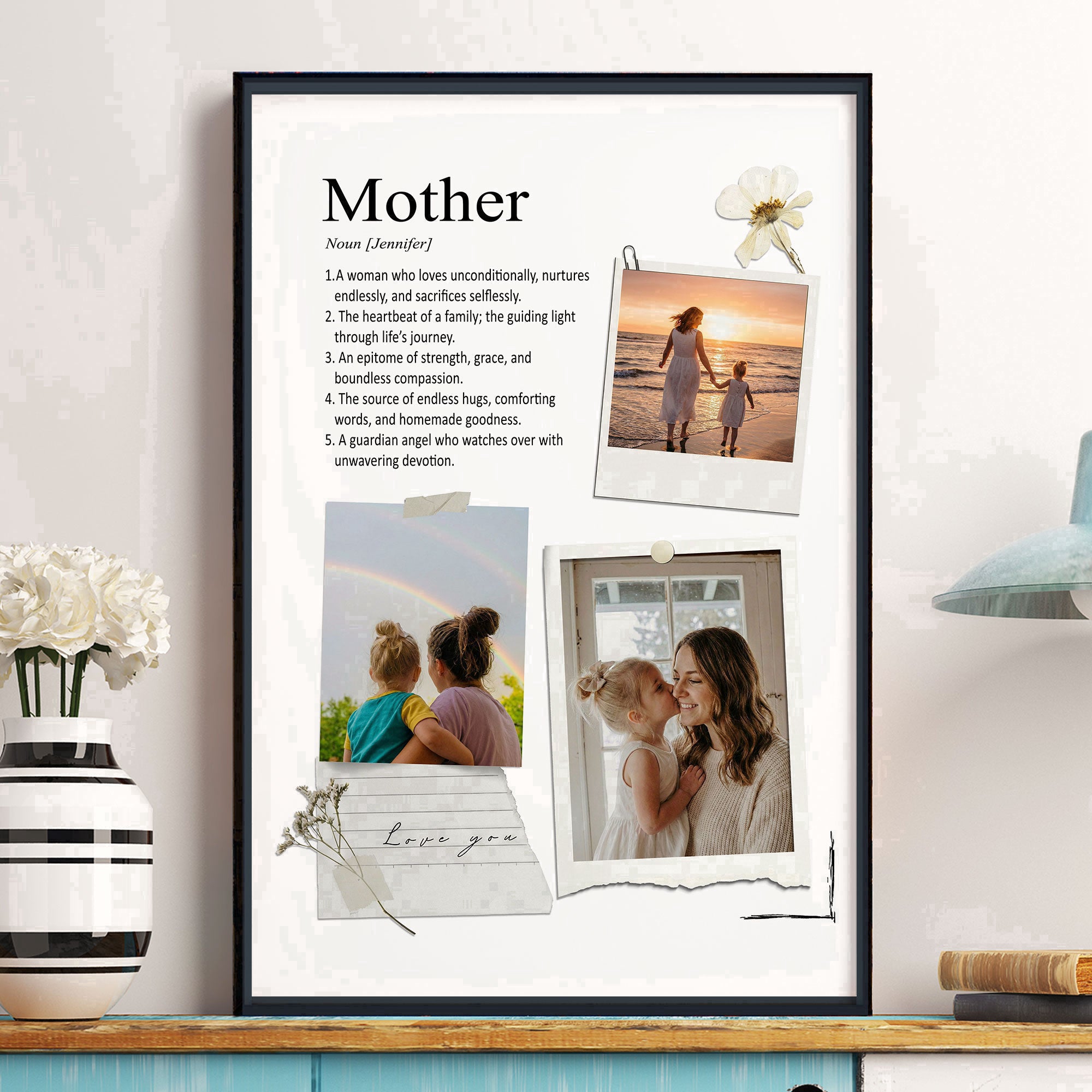 Mother Definition Mother's Day Gift For Mom, Mum, Wife - Personalized Photo Poster