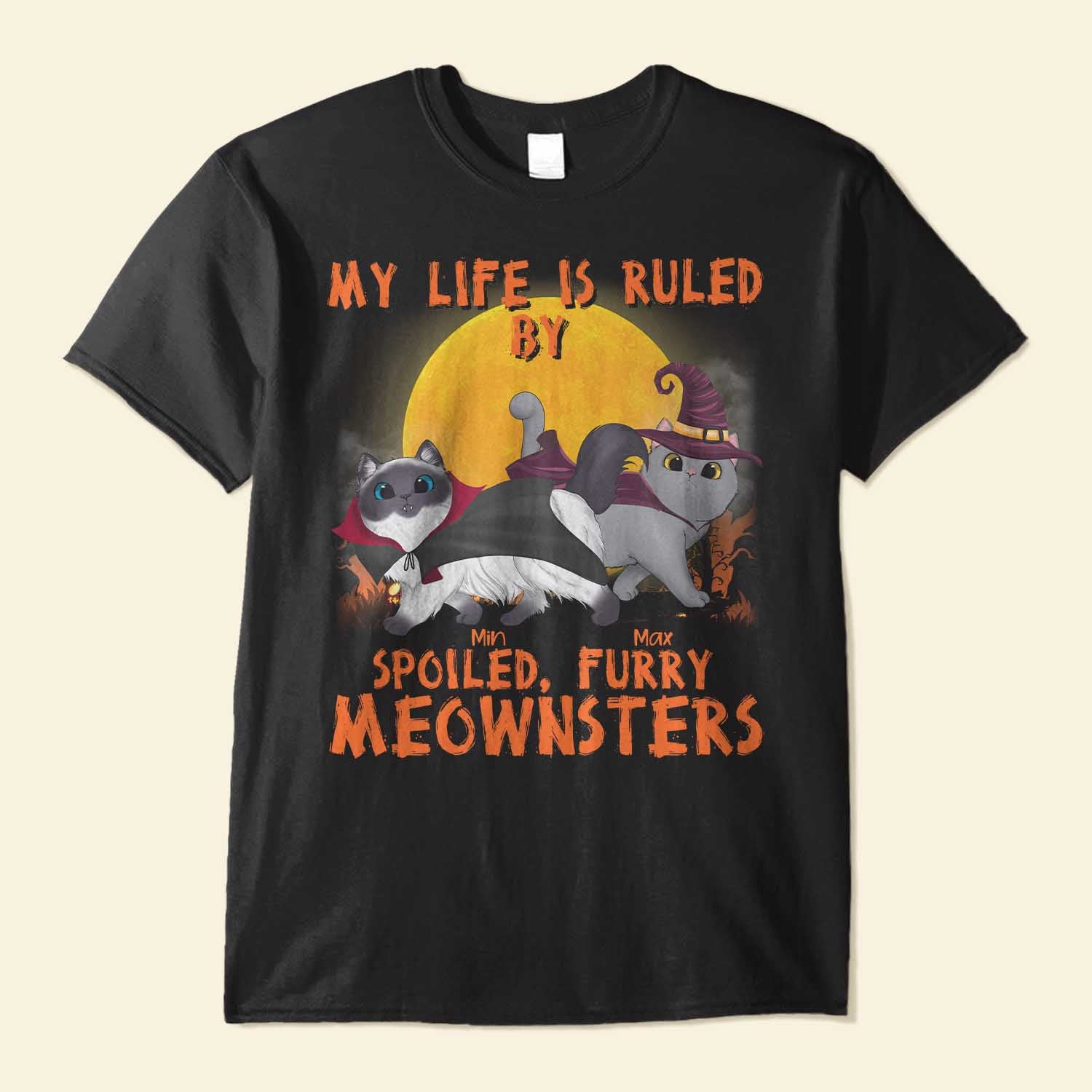Mother, Father Of Meownsters - Personalized Shirt - Walking Cat