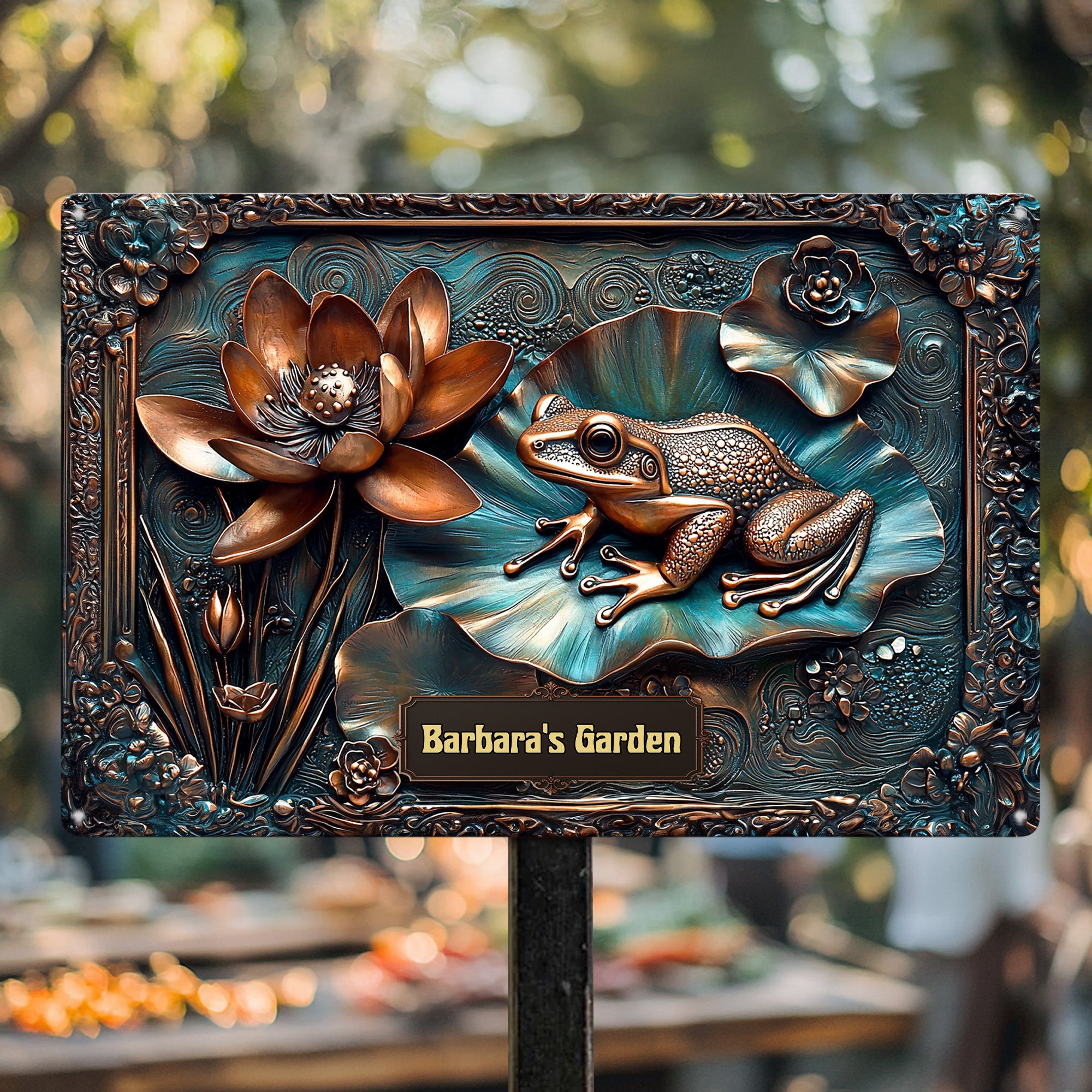 My Beautiful Garden Stunning Lily Pond - Personalized Metal Sign