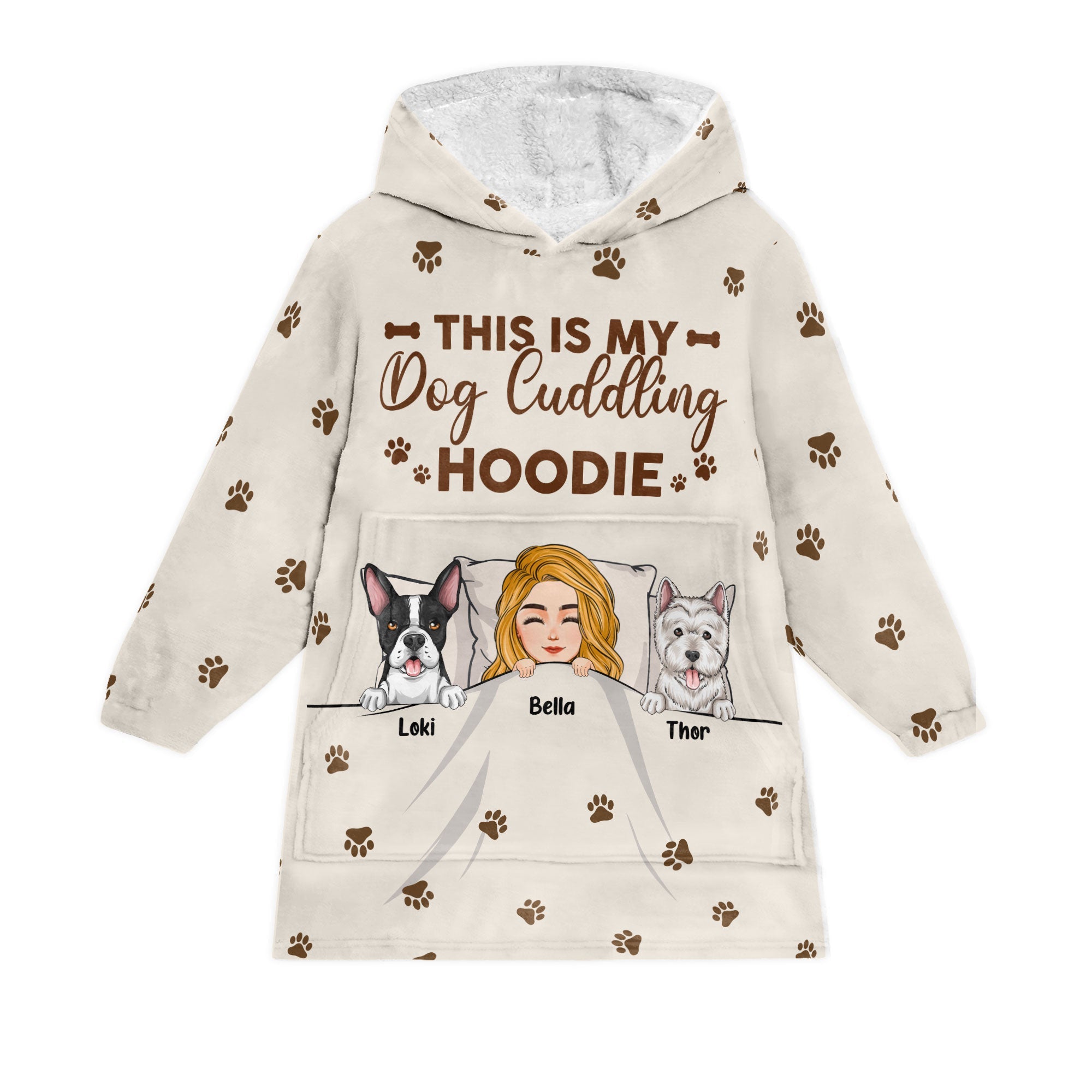 My Dog Cuddling Hoodie - Personalized Oversized Blanket Hoodie