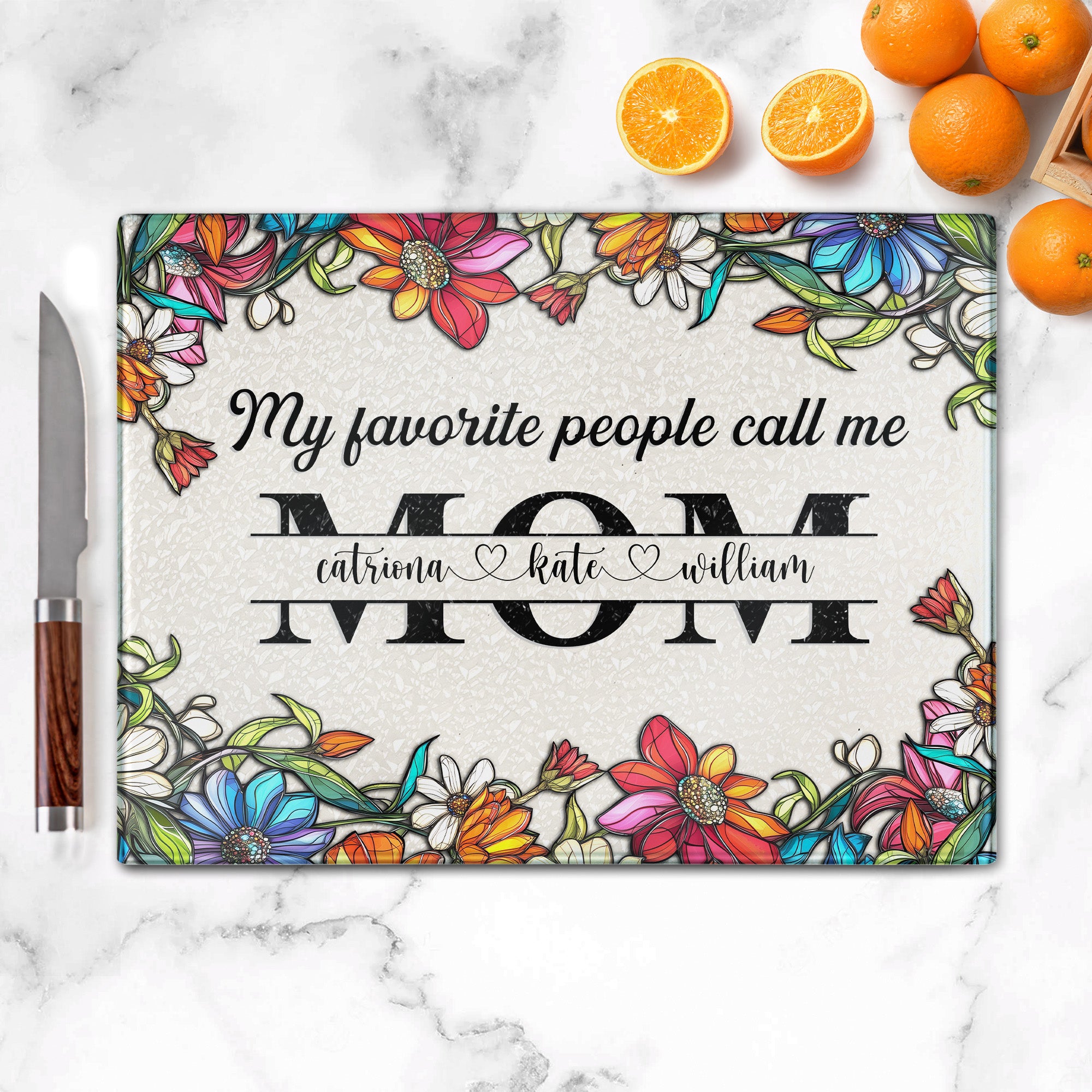 My Favorite People Call Me - Personalized Glass Cutting Board