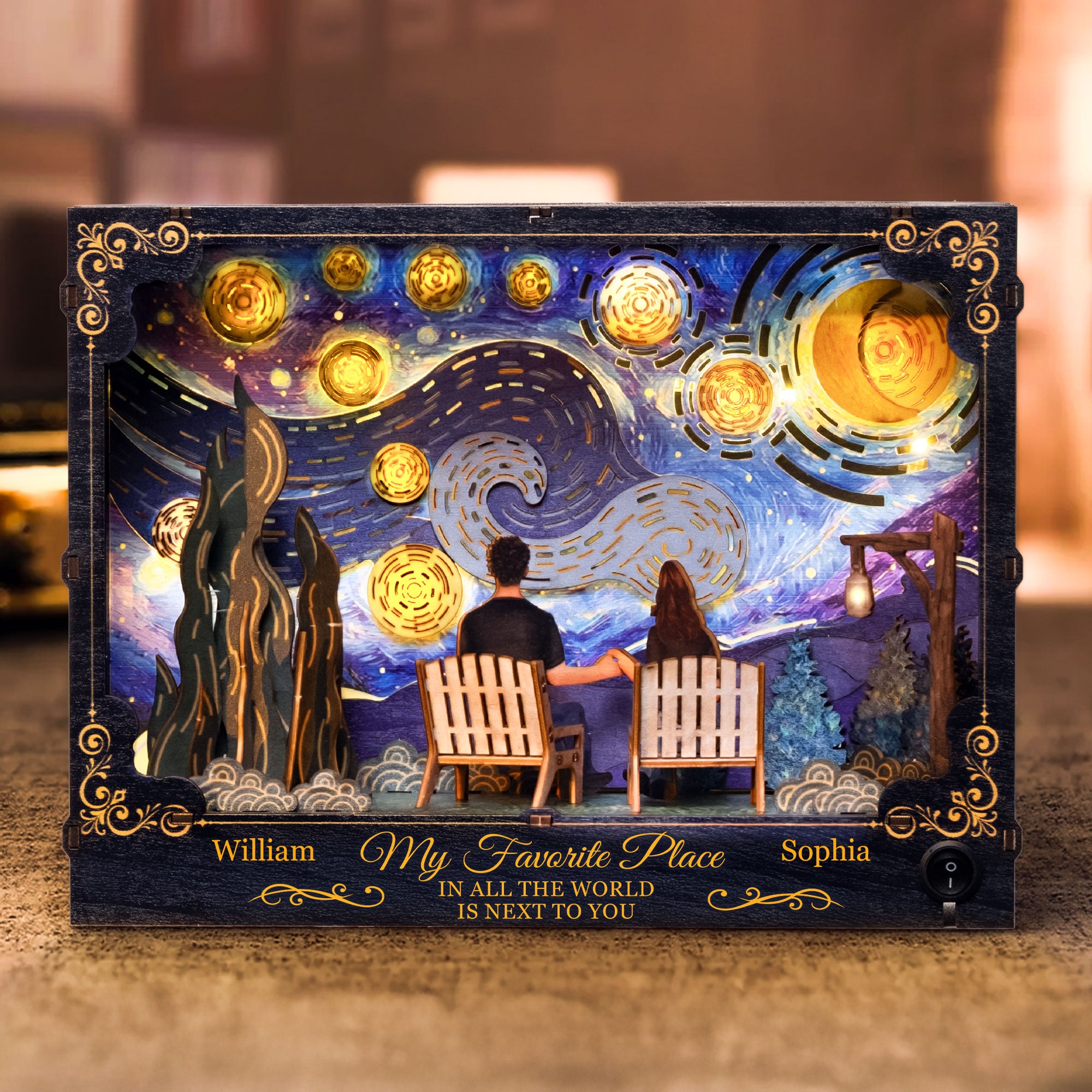 My Favorite Place In All The World Is Next To You - Personalized DIY Book Nook Kit