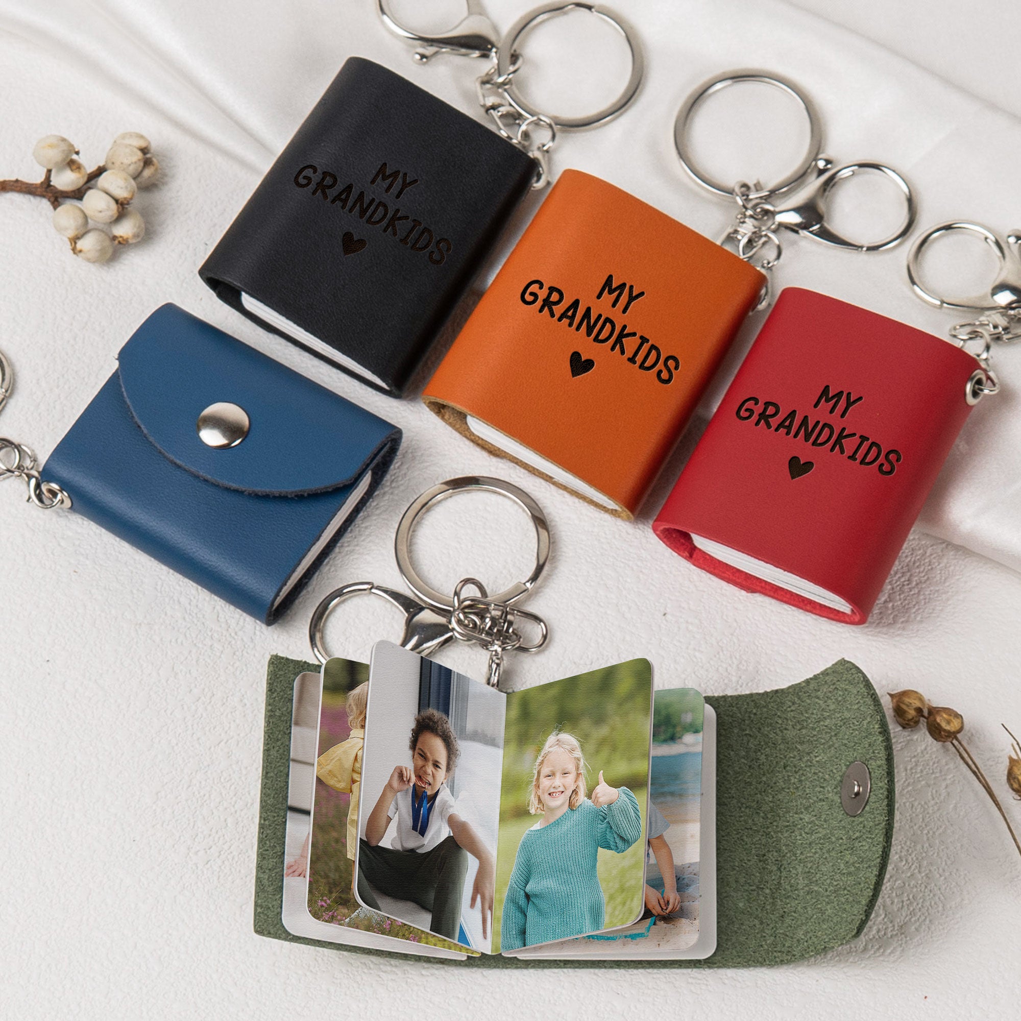 My Grandkids - Personalized Mini Photo Album Keychain