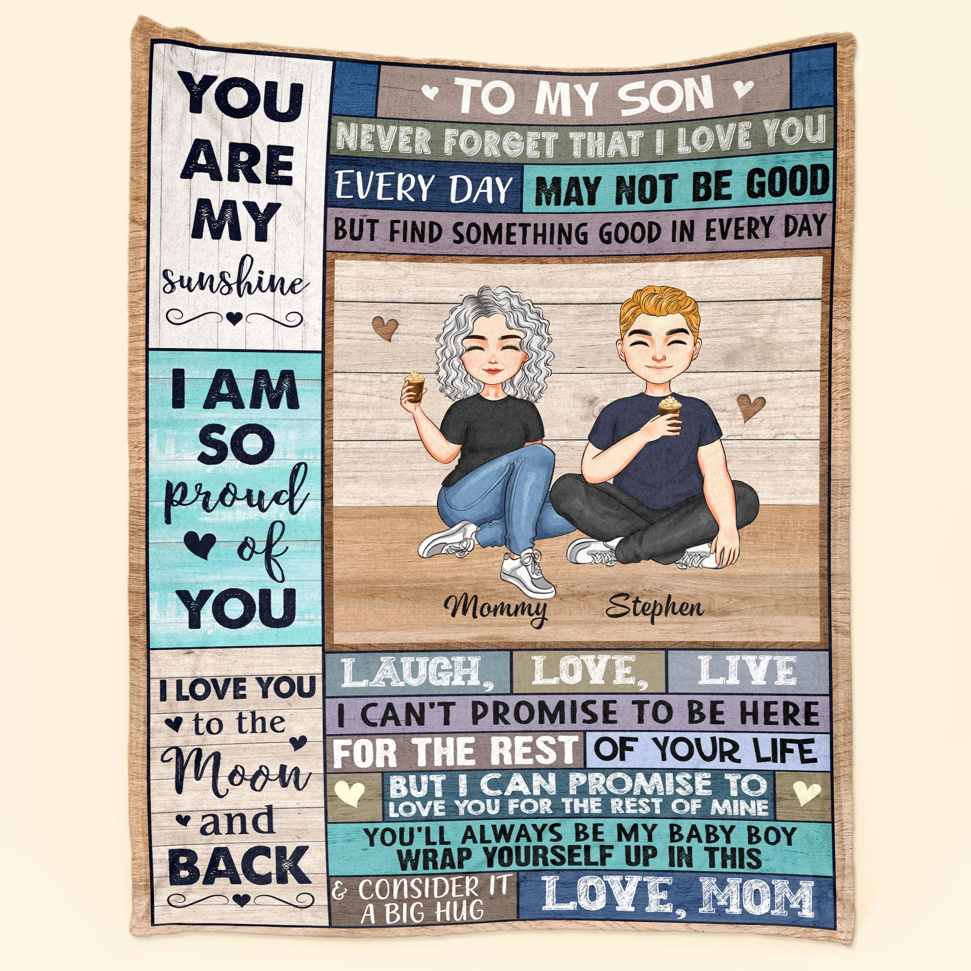 Son I Love You To The Moon And Back - Personalized Son Blanket