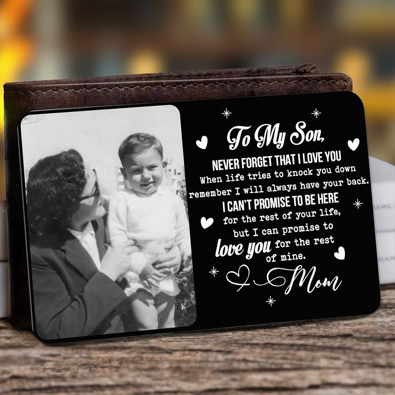 Never Forget That I Love You Custom Photo Gift For Son - Personalized Wallet Card