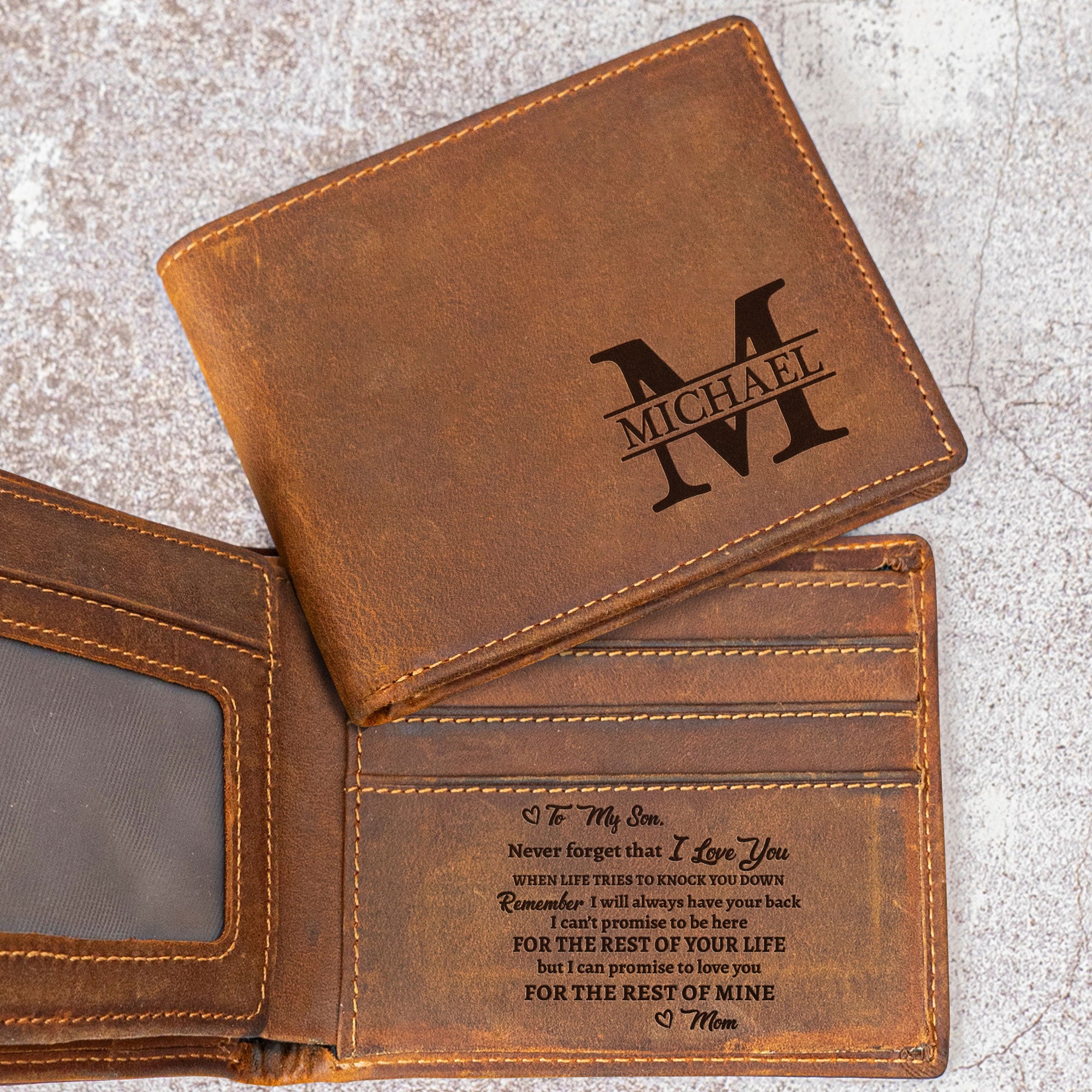Never Forget That I Love You Gift For Son - Personalized Wallet