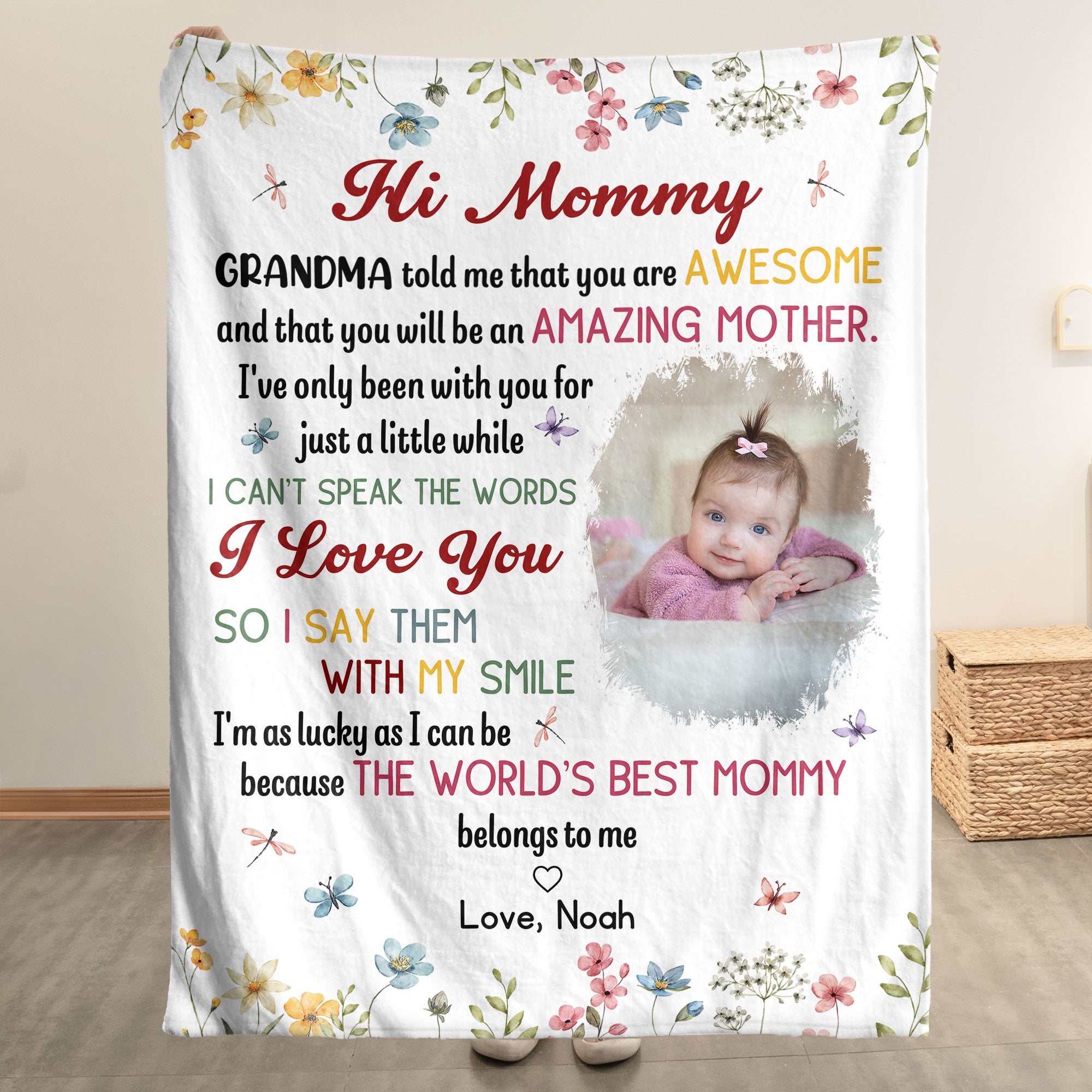 New Mom Mother's Day Gift The Best Mommy Belongs To Me - Personalized Photo Blanket